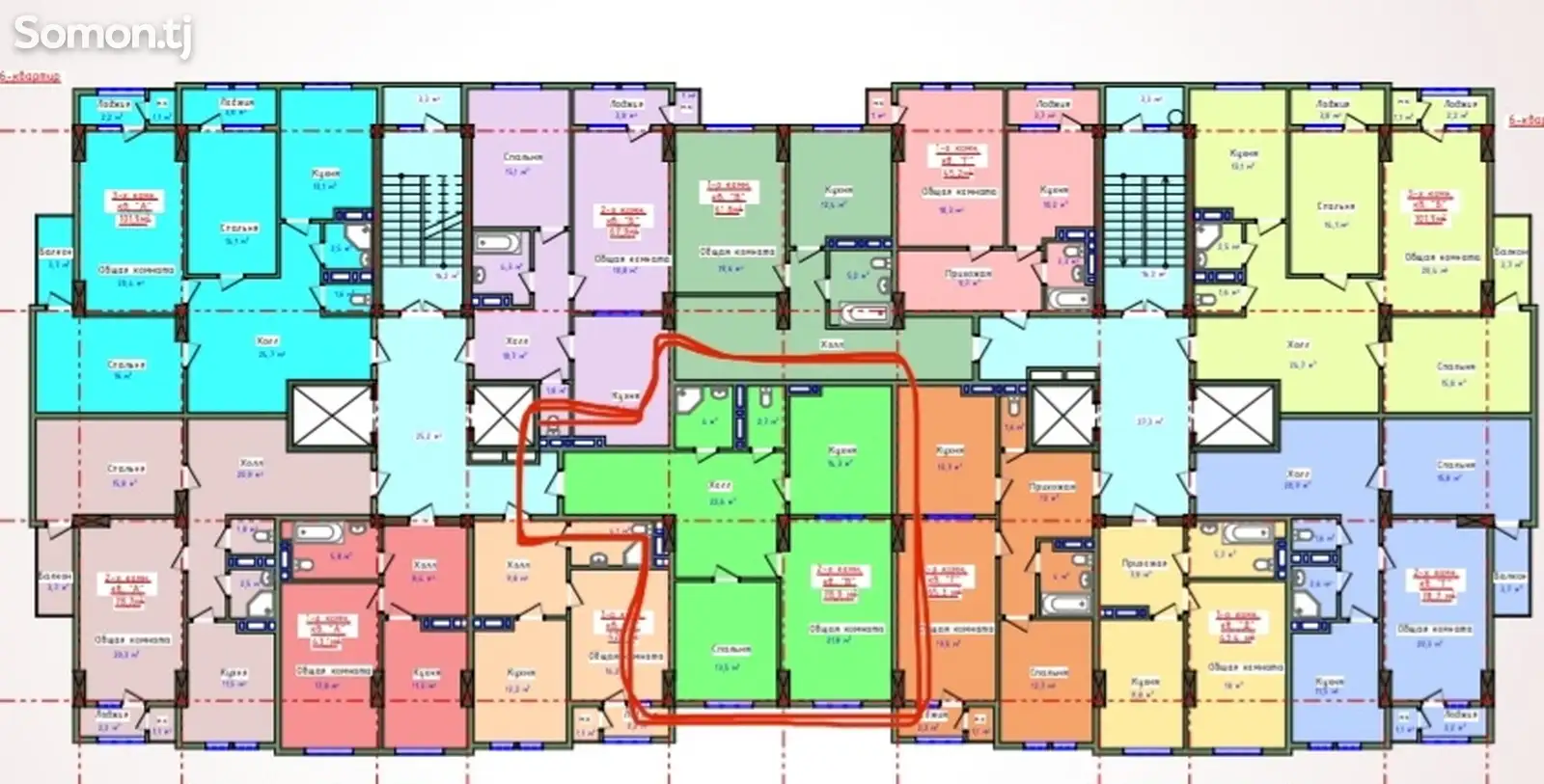 2-комн. квартира, 10 этаж, 79 м², 12мкр-1