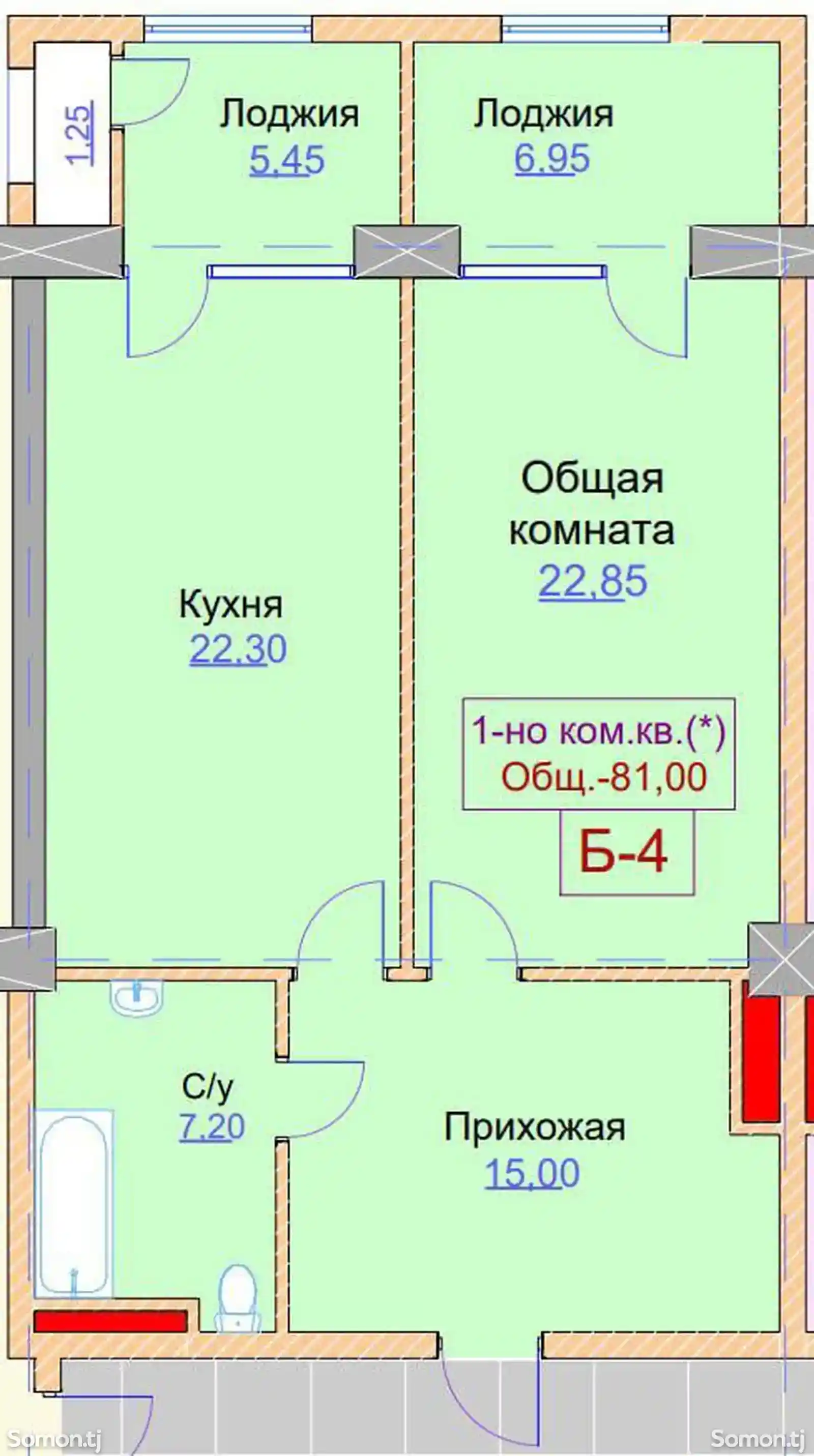 1-комн. квартира, 14 этаж, 81 м², Сафина, ул. Бухоро-1