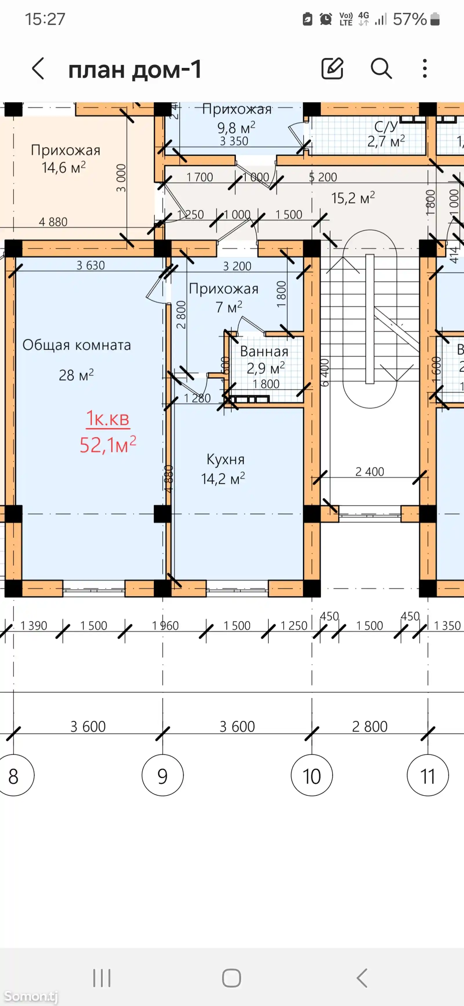 1-комн. квартира, 5 этаж, 58 м², 34мкр-14