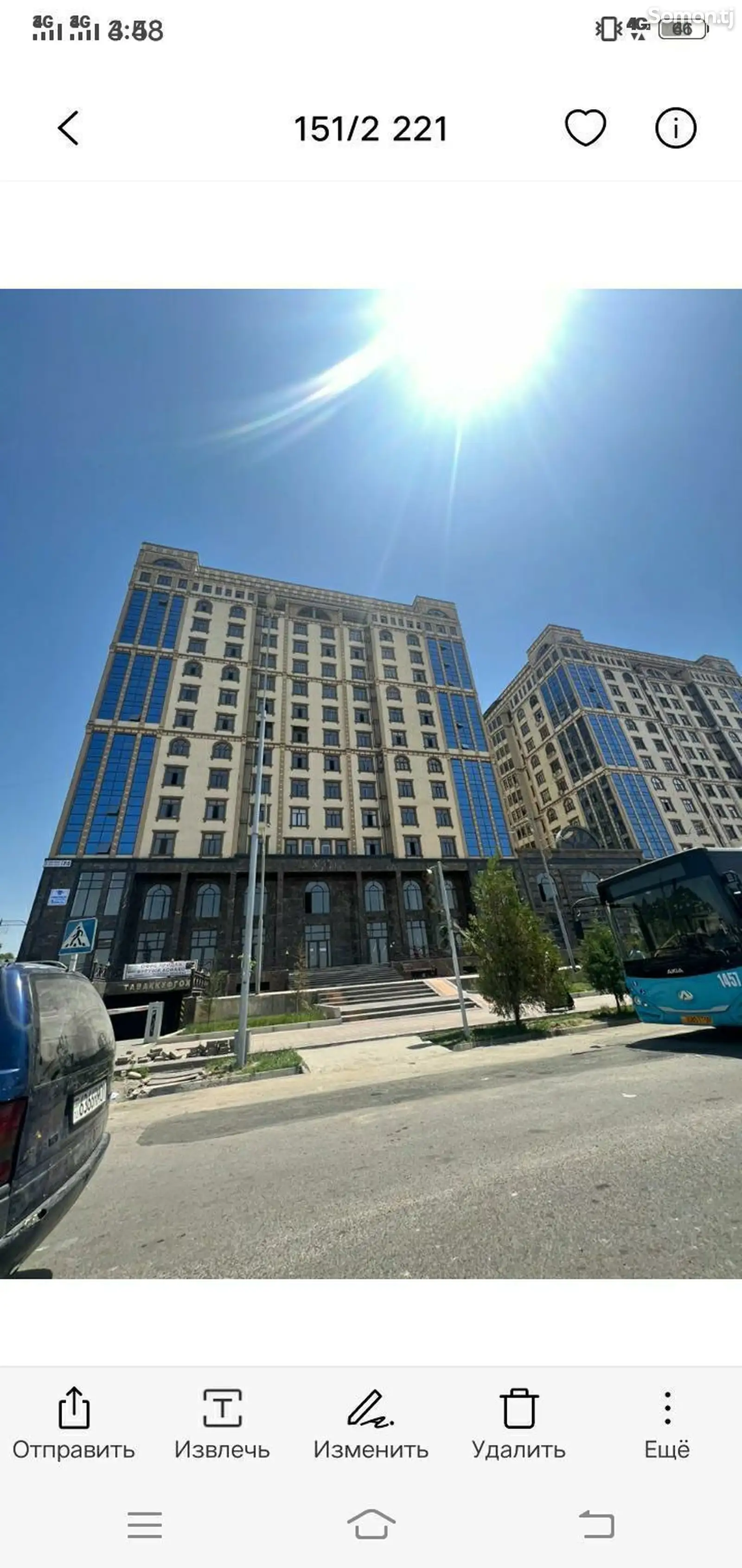 3-комн. квартира, 4 этаж, 111 м², Сомони-1