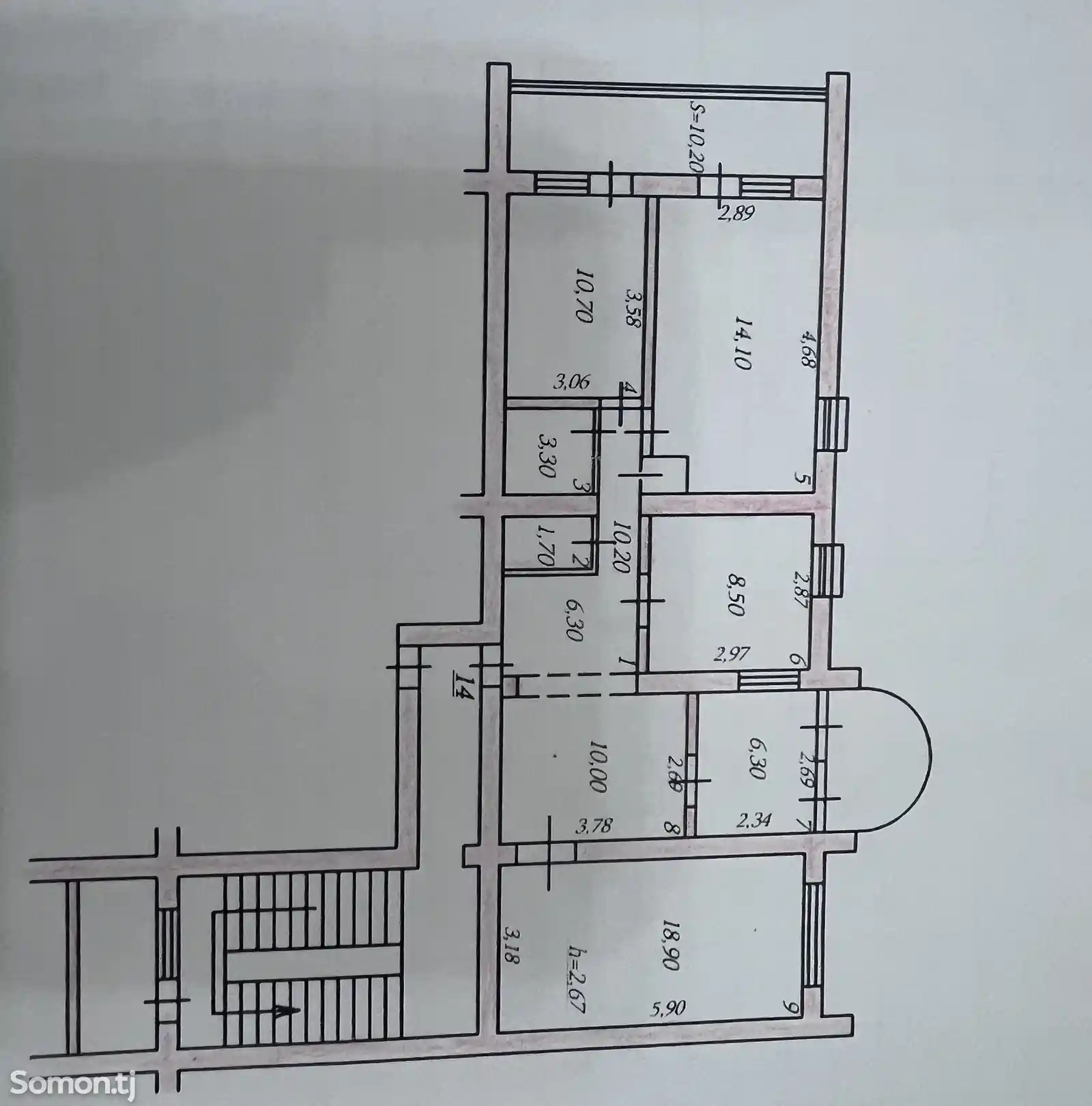 3-комн. квартира, 5 этаж, 100 м², Круг