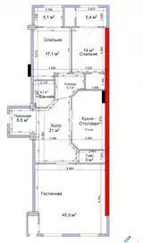 3-комн. квартира, 12 этаж, 150 м², Айни 46-4