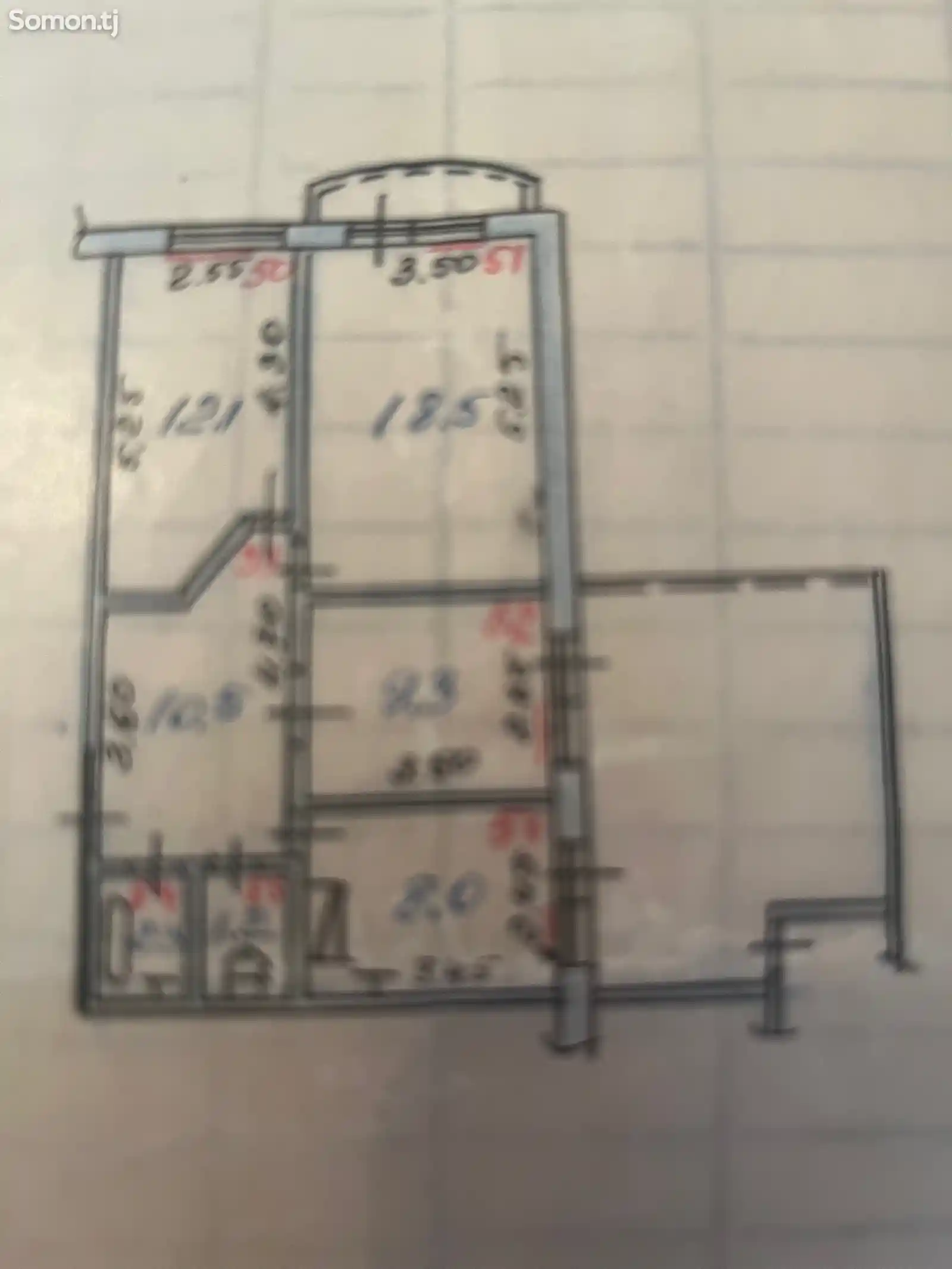 3-комн. квартира, 7 этаж, 65 м², Сино-6