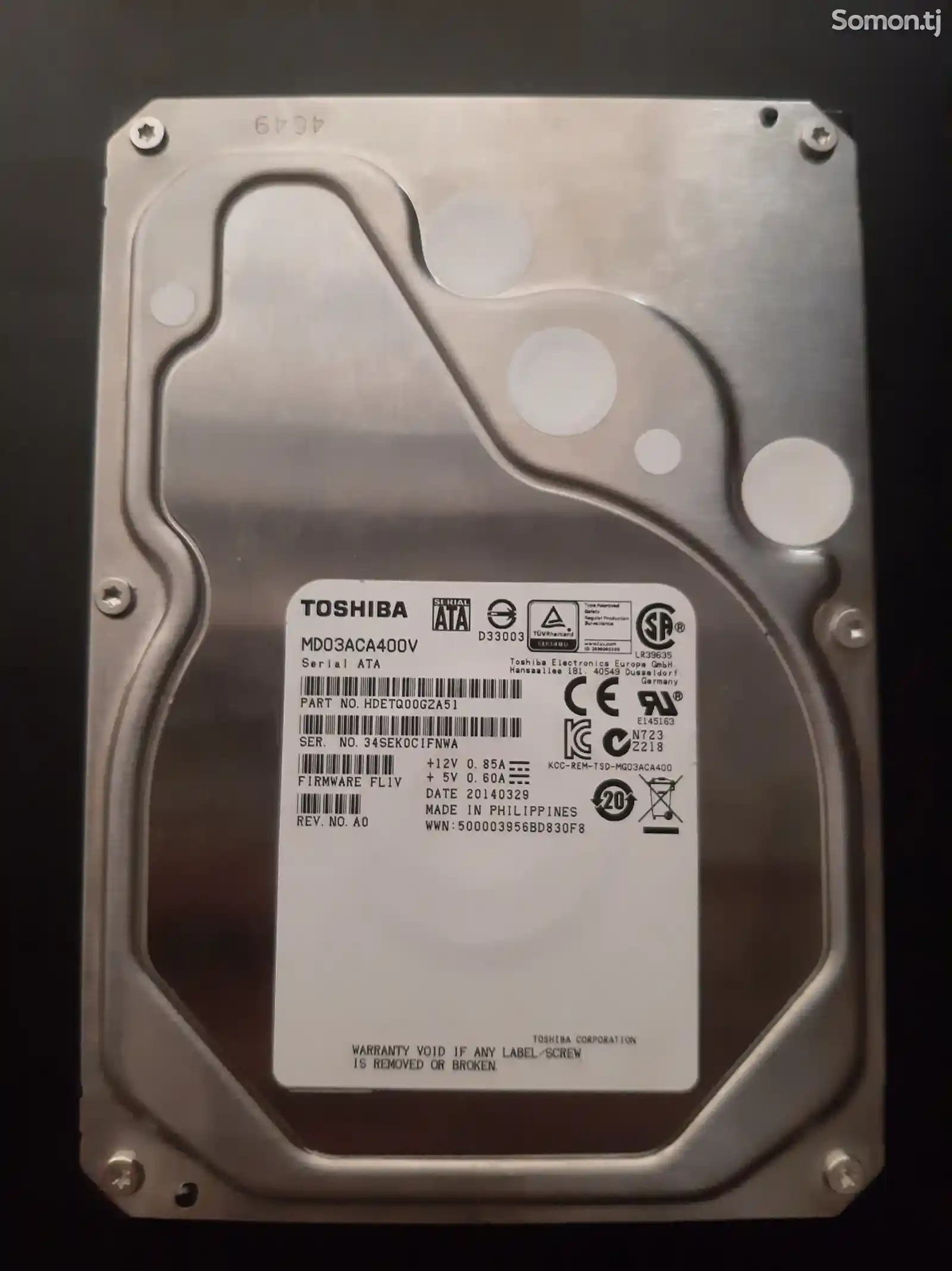 Жёсткий диск 4Tb Toshiba 34SEK0CIF-1