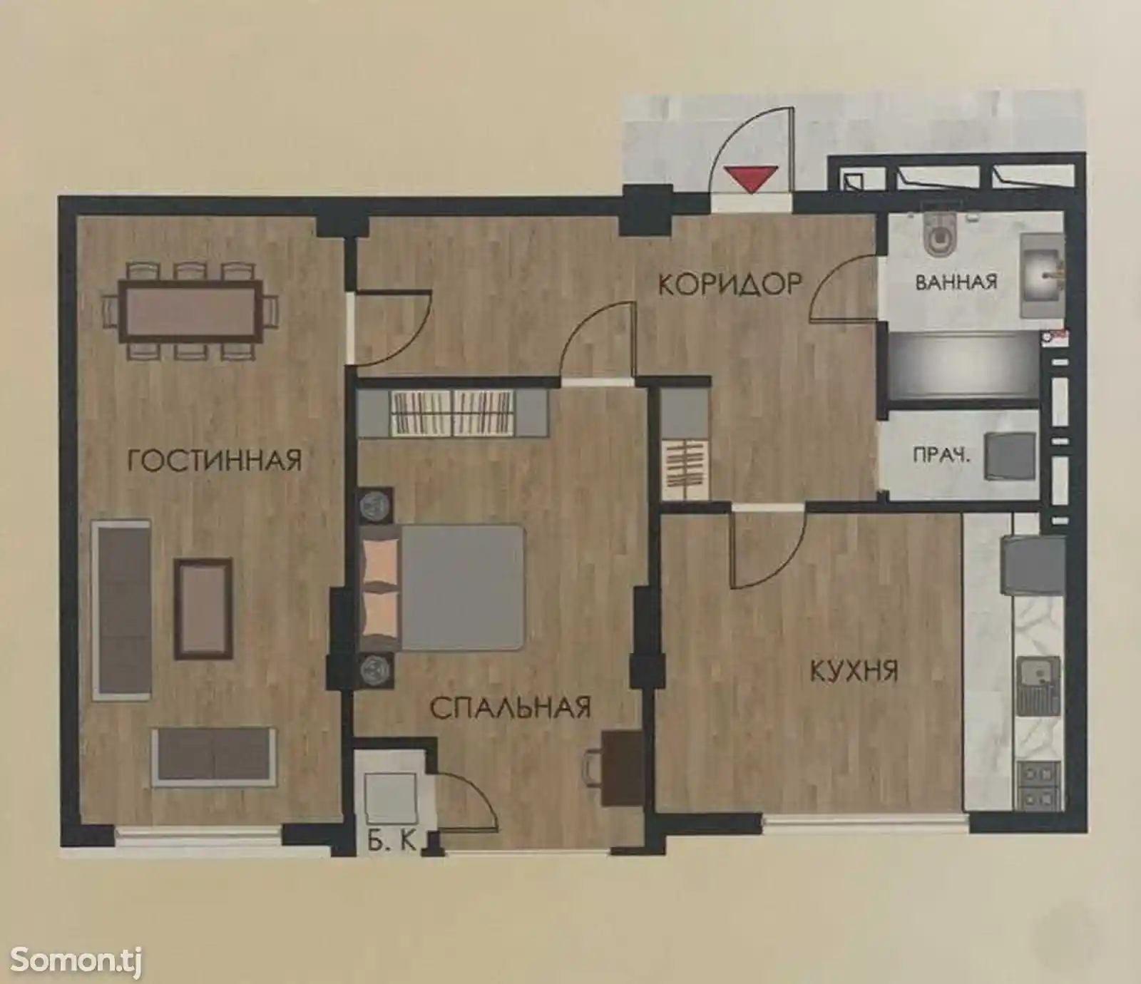 2-комн. квартира, 2 этаж, 79 м², 20 микрорайон-1