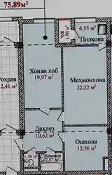 2-комн. квартира, 8 этаж, 76 м², Северный-2