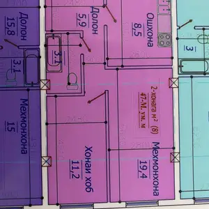 2-комн. квартира, 5 этаж, 47 м², Повороти фабрика