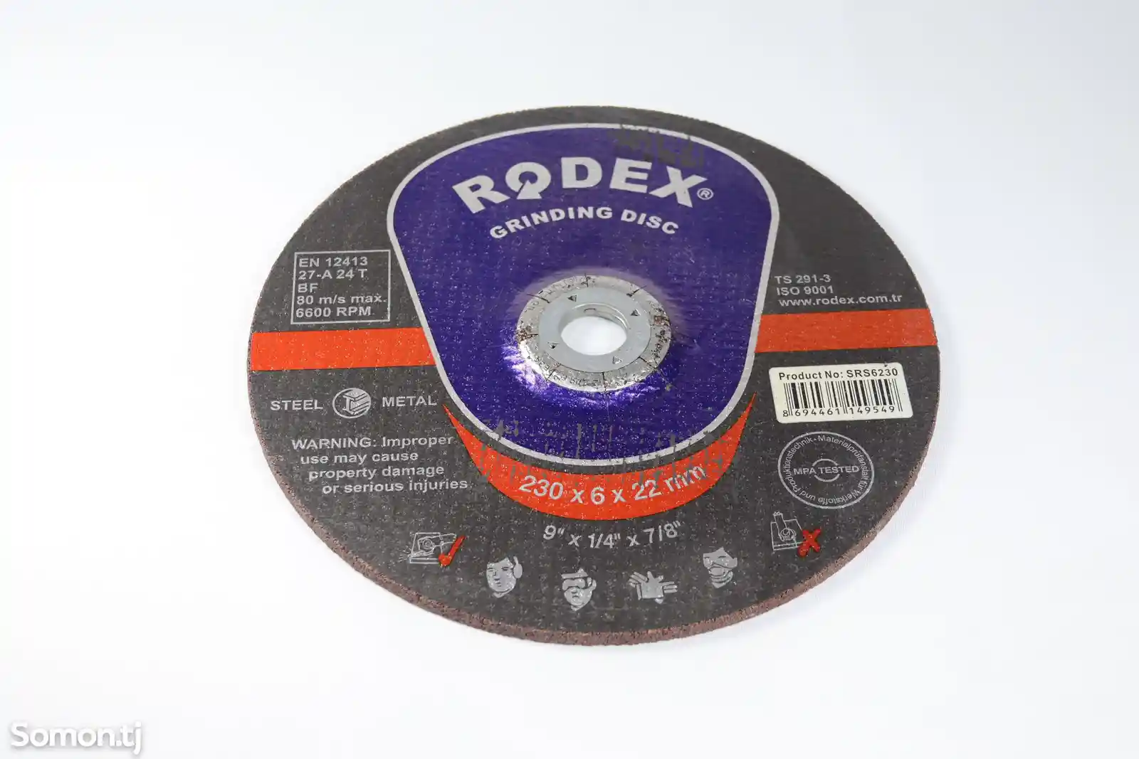 Шлифовальный диск по металлу Rodex 230х6х22мм SRS6230-1