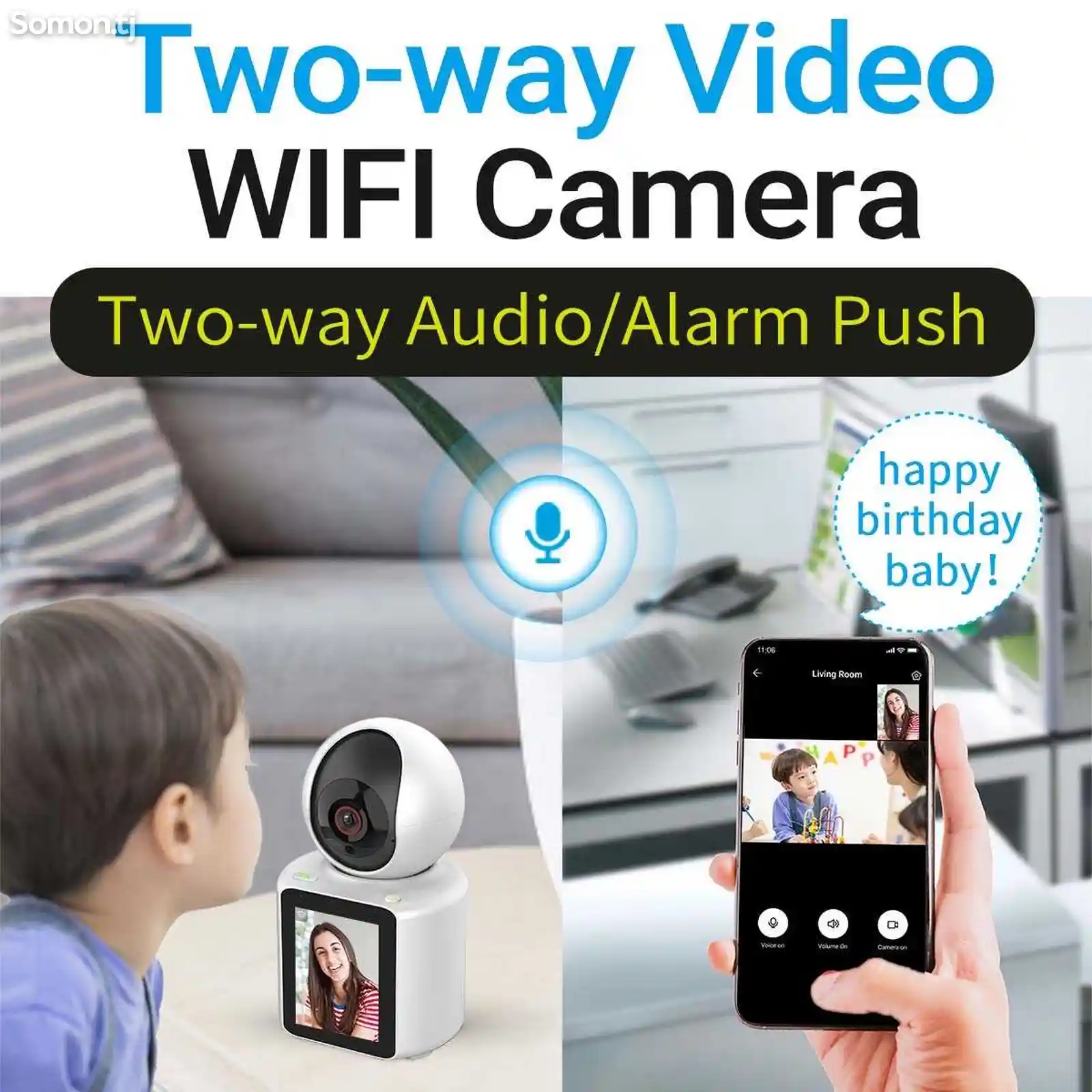 Поворотная камера с двухсторонней видеосвязью ImCam Video Calling Smart WiFi Cam-3