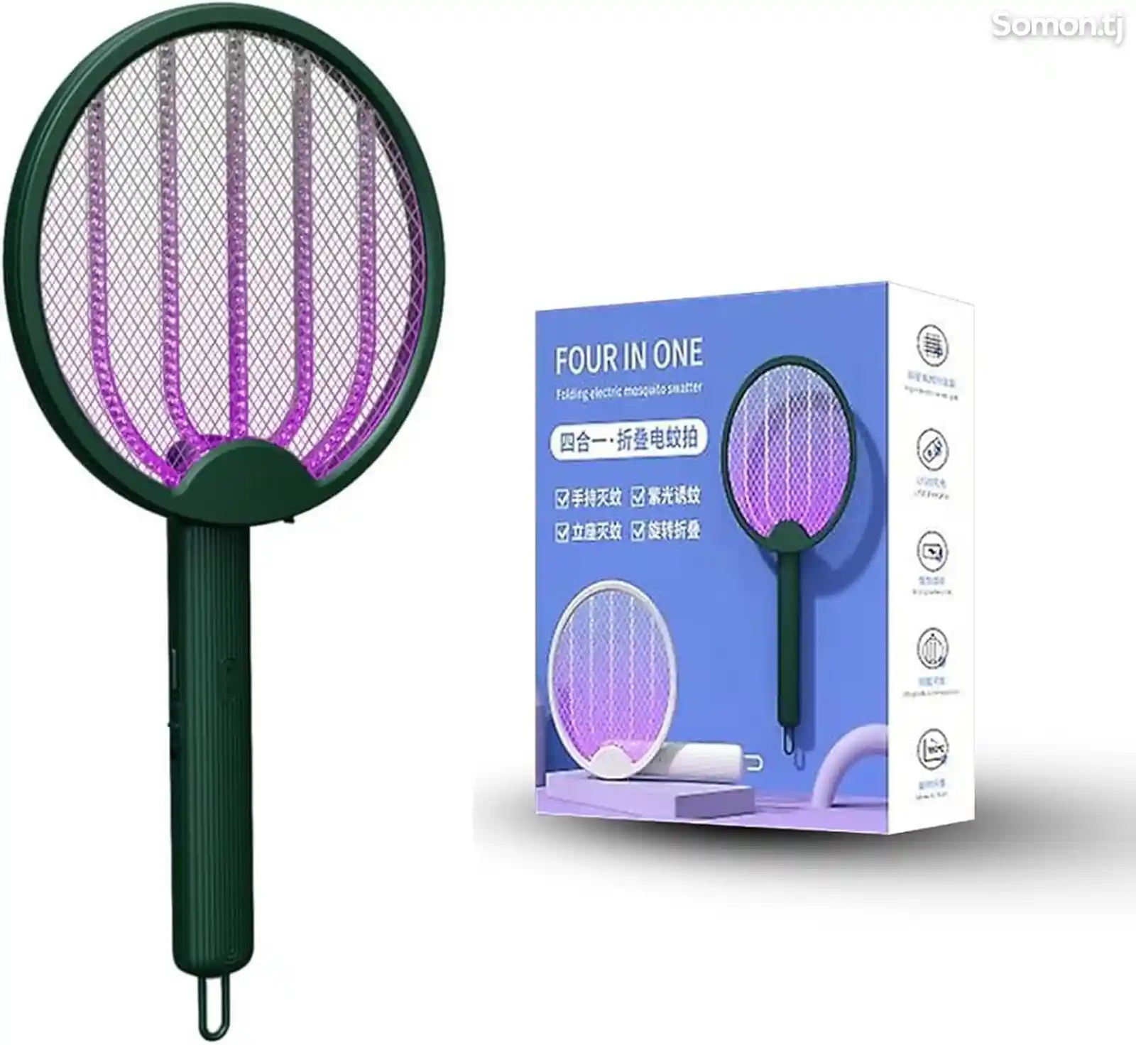 Мухобойка электрическая folding electric mosquito swatter-3