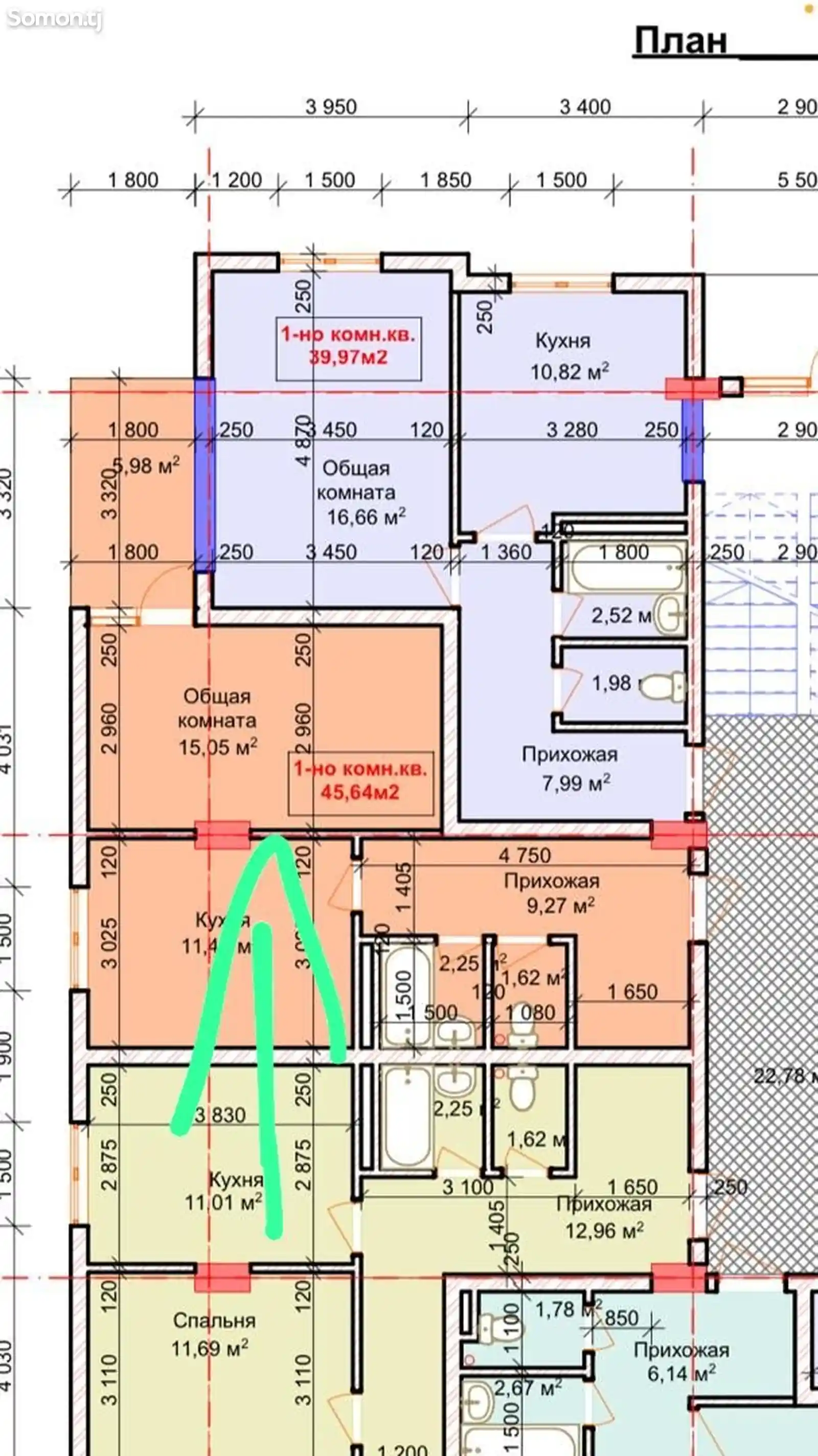 2-комн. квартира, 8 этаж, 46 м², Точикстандарт-4