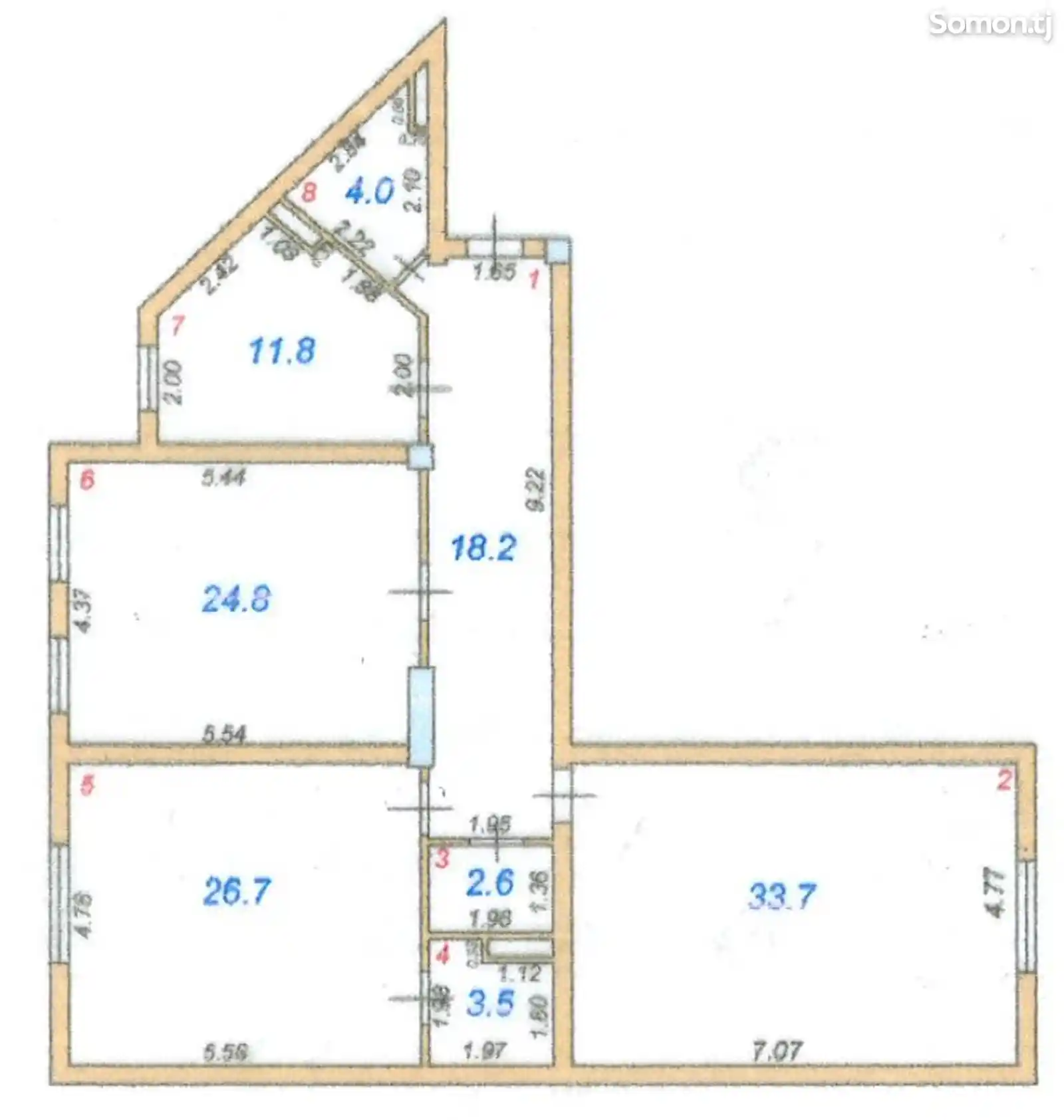 3-комн. квартира, 14 этаж, 125 м², Сомони ку М.Курбонов Бл.1А-2