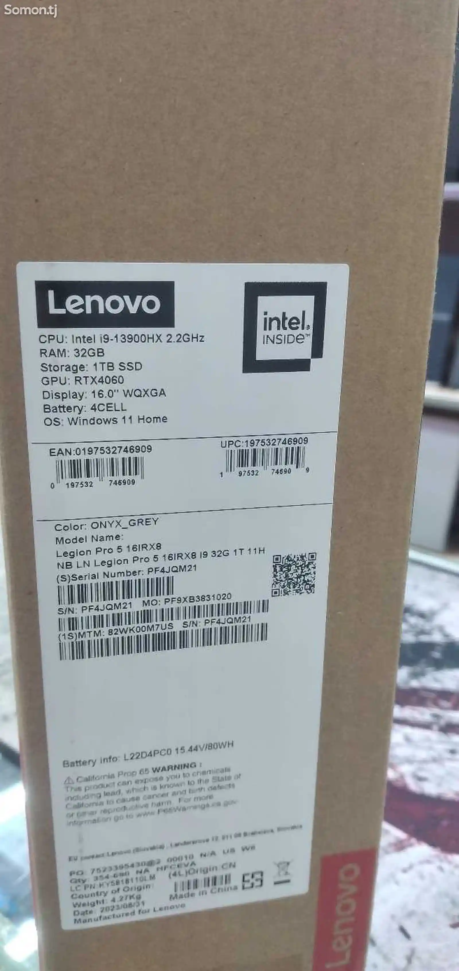 Игровой ноутбук Lenovo Legion 16 core i9-13th/Ram 32GB/ SSD 1TB RTX 4060-3