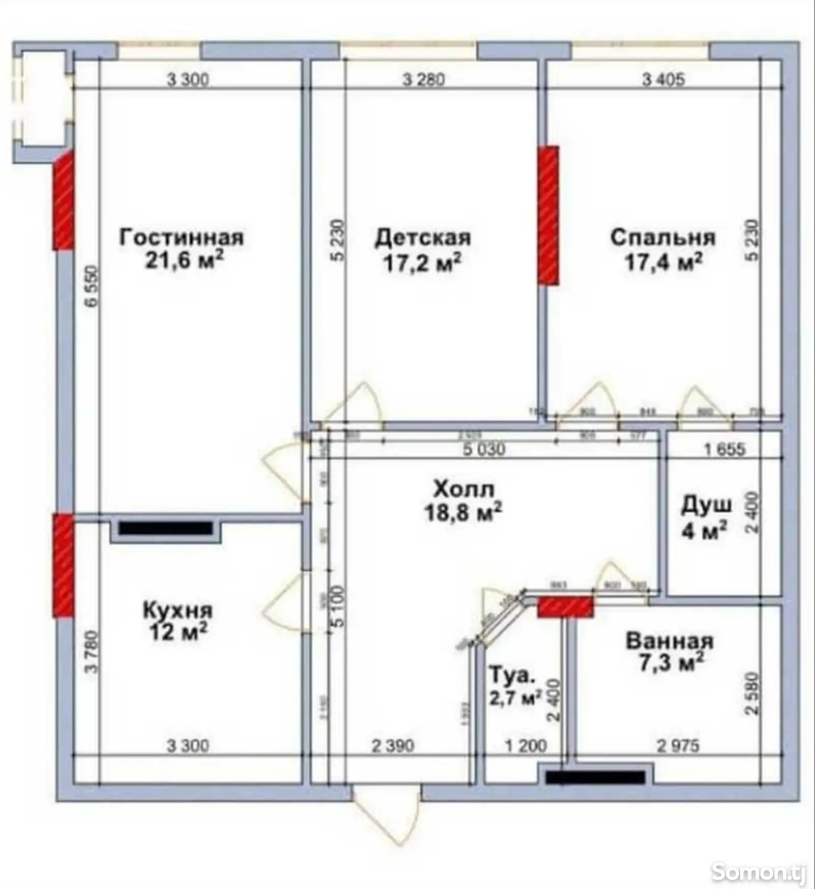 3-комн. квартира, 2 этаж, 102 м², Фирдавси хитойбозор-10