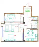 3-комн. квартира, 9 этаж, 111 м², Шохпалас проспект Рудаки-2