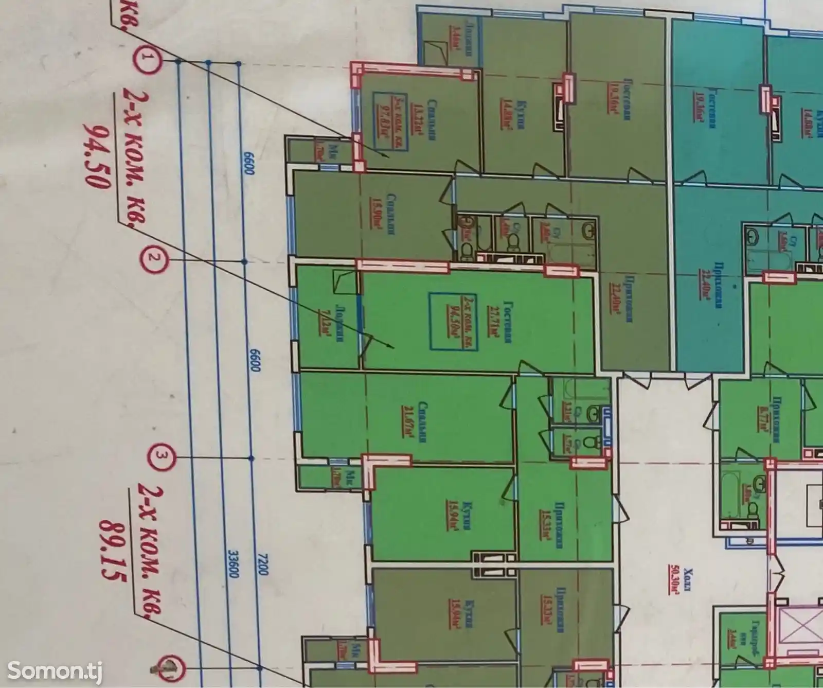 2-комн. квартира, 10 этаж, 94 м², Чалчам-2