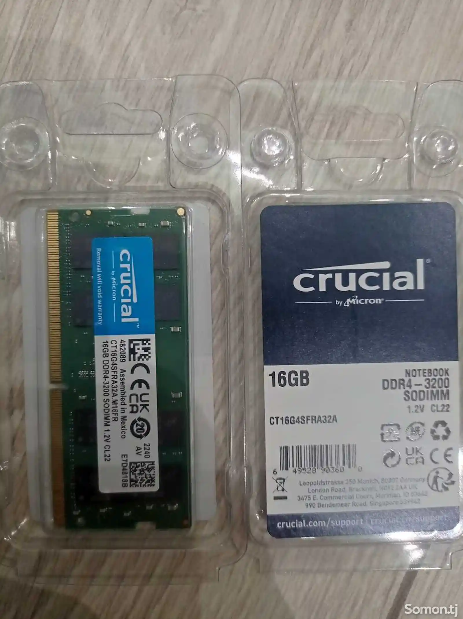 Оперативная память Crucial SO-DIMM DDR4 16Gb 3200MHz-1