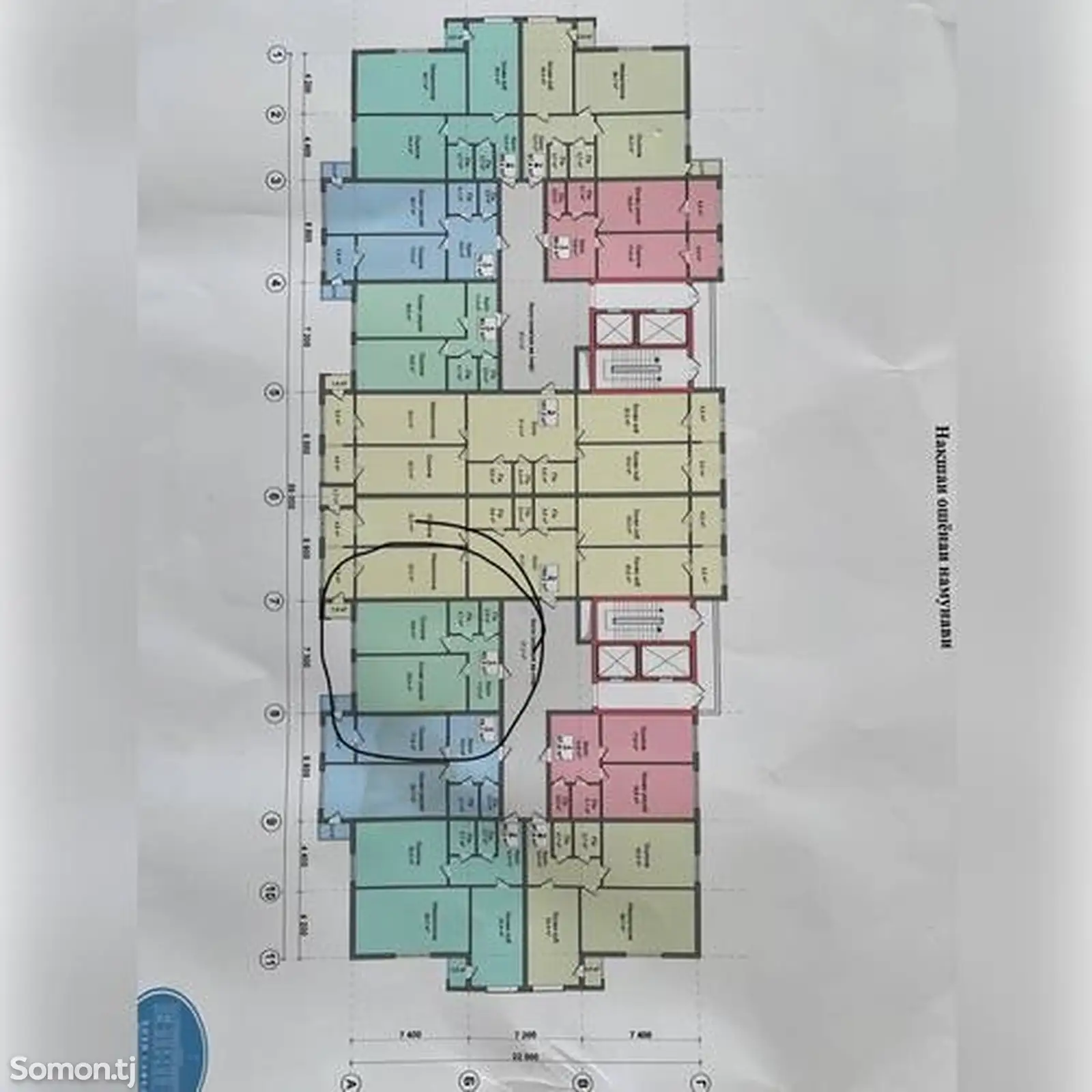 1-комн. квартира, 10 этаж, 63 м², Шохмансур-3