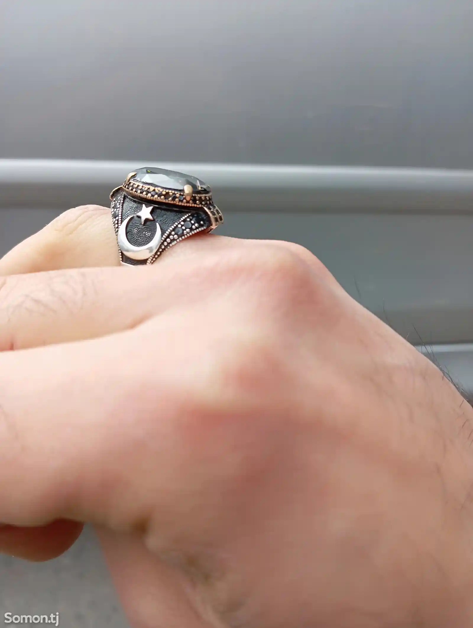 Перстень серебряный с фианитом-3