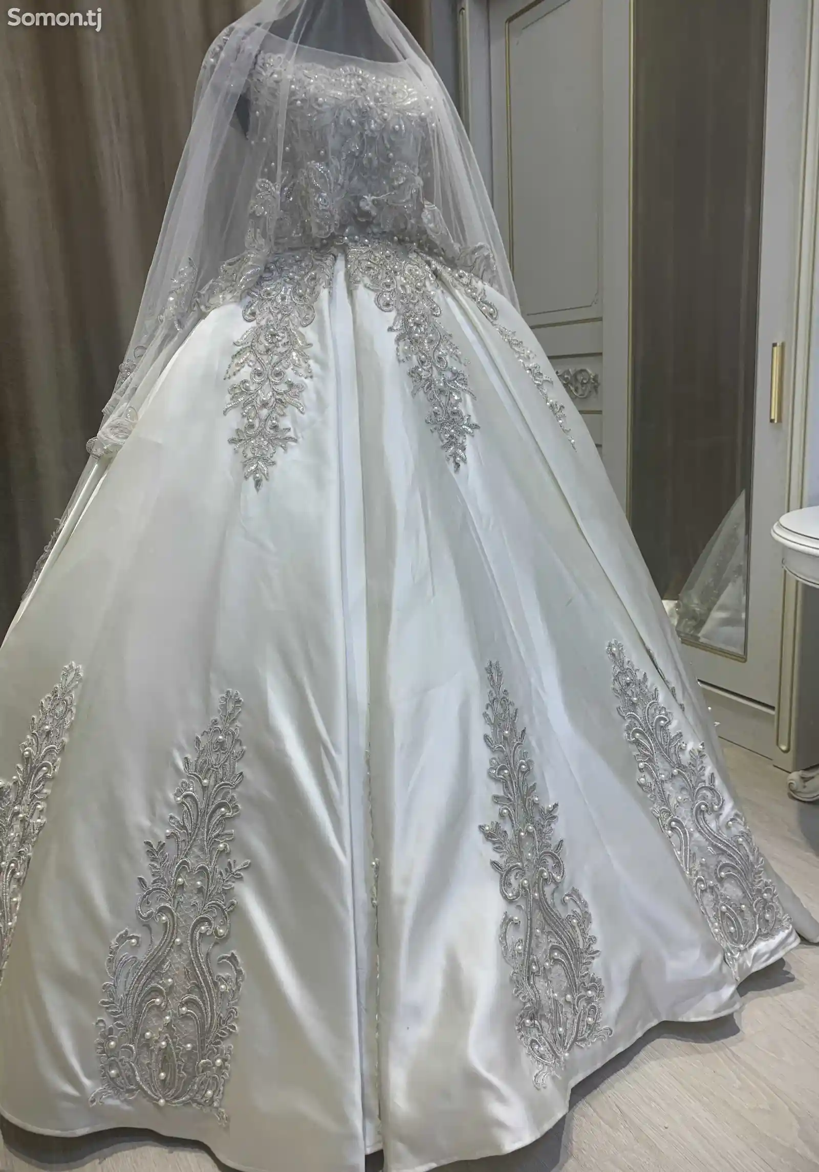 Шелковое свадебное платье-1