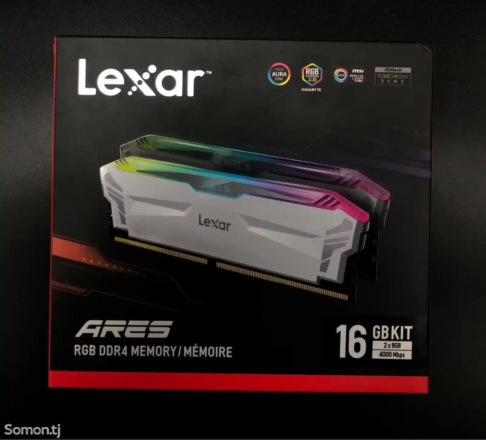 Оперативная память Lexar DDR4 16gb 2x8gb 4000Mbps с подсветкой RGB-1