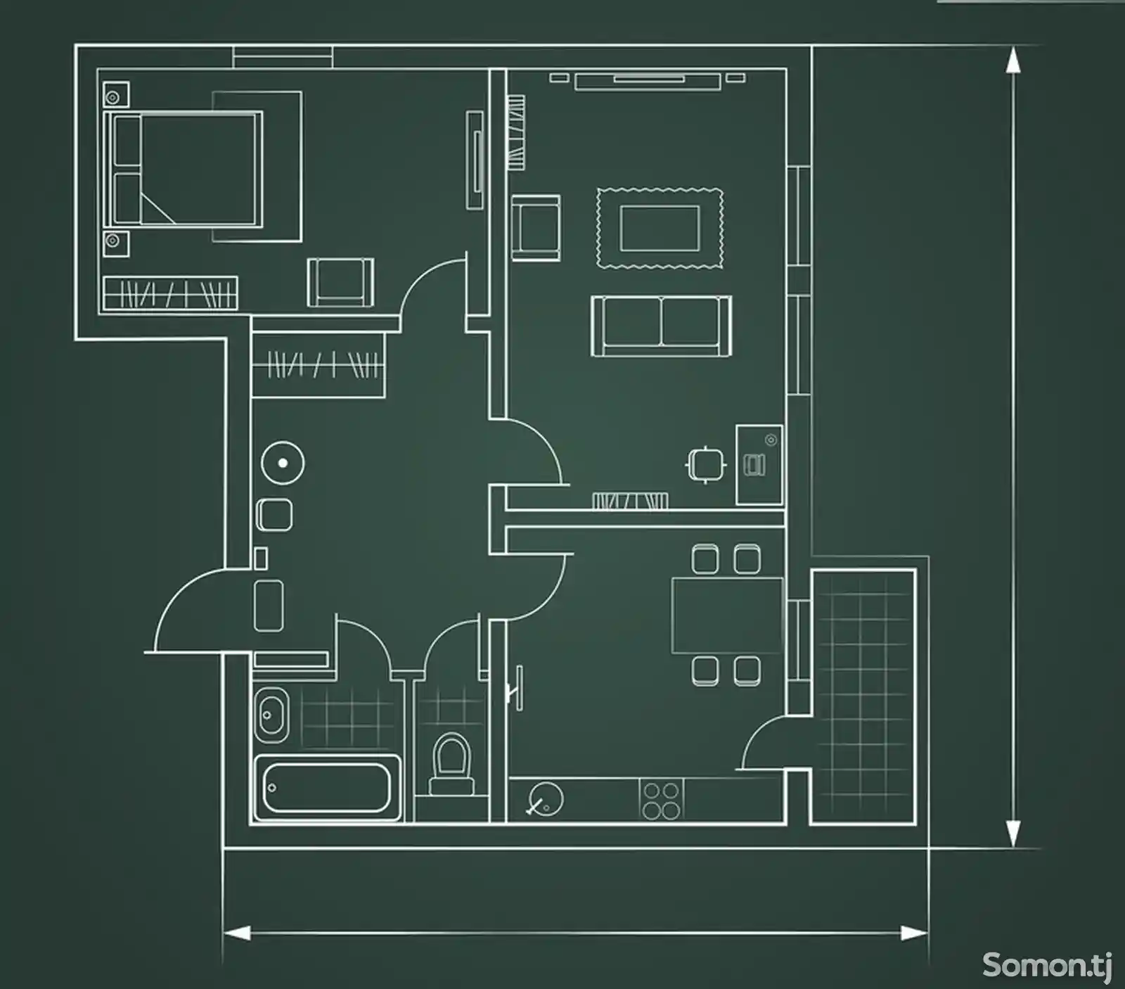 2-комн. квартира, 4 этаж, 56 м², РУДАКИ