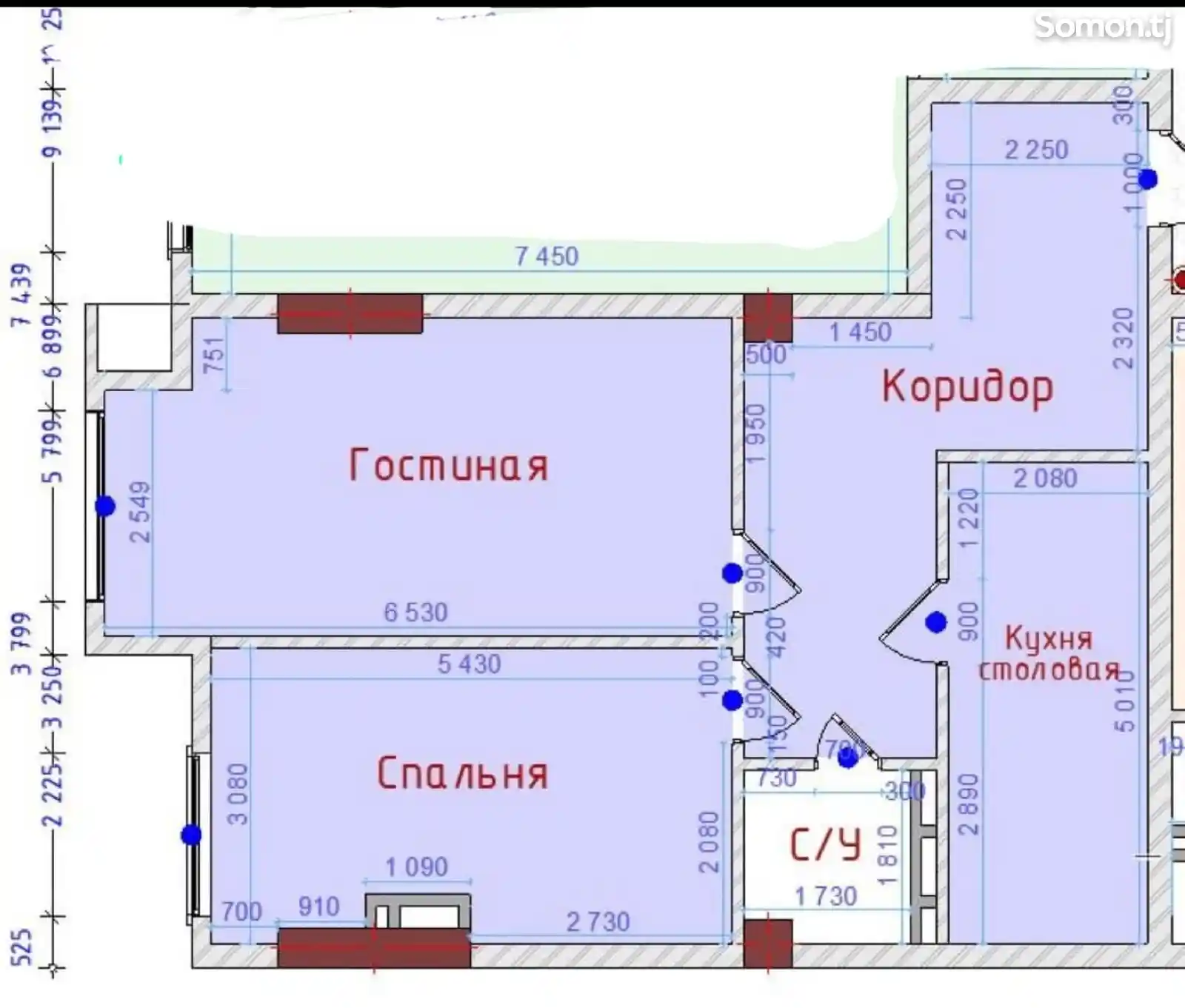 2-комн. квартира, 8 этаж, 66 м², Водонасос-2