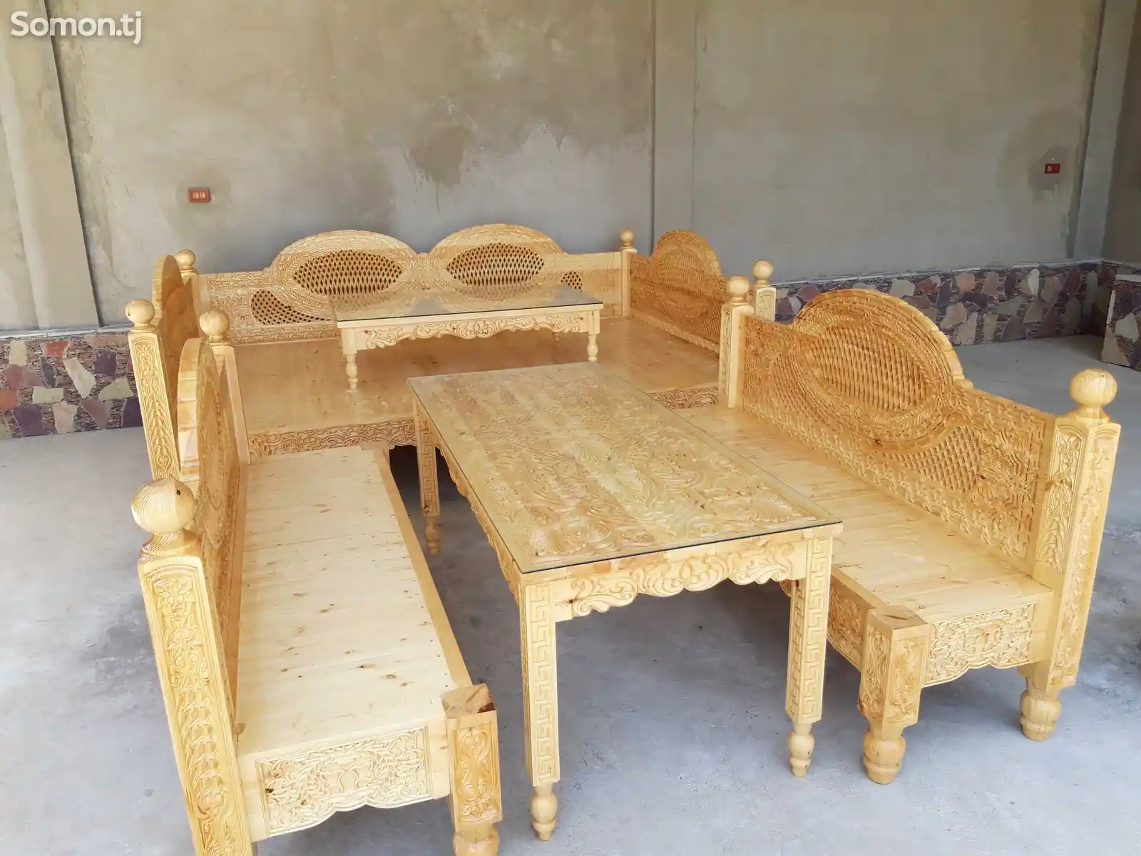 Тапчан и стол со скамейками-1