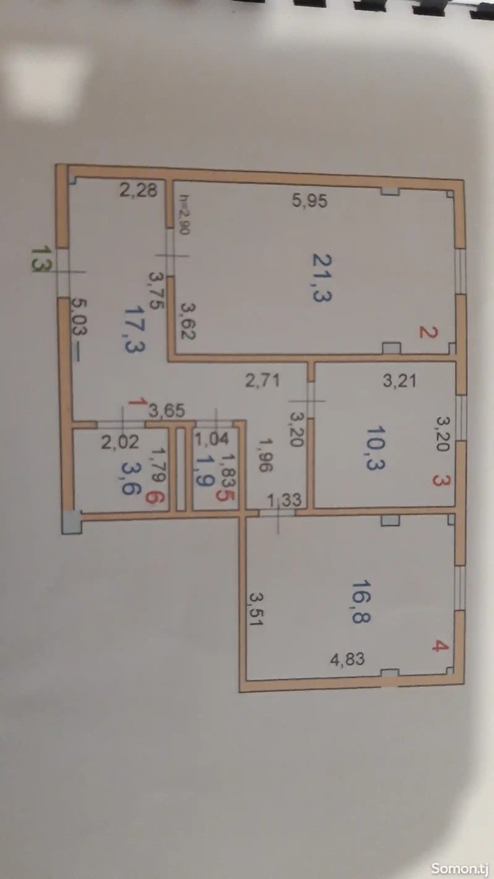 2-комн. квартира, 4 этаж, 73 м², Нефтяник-1