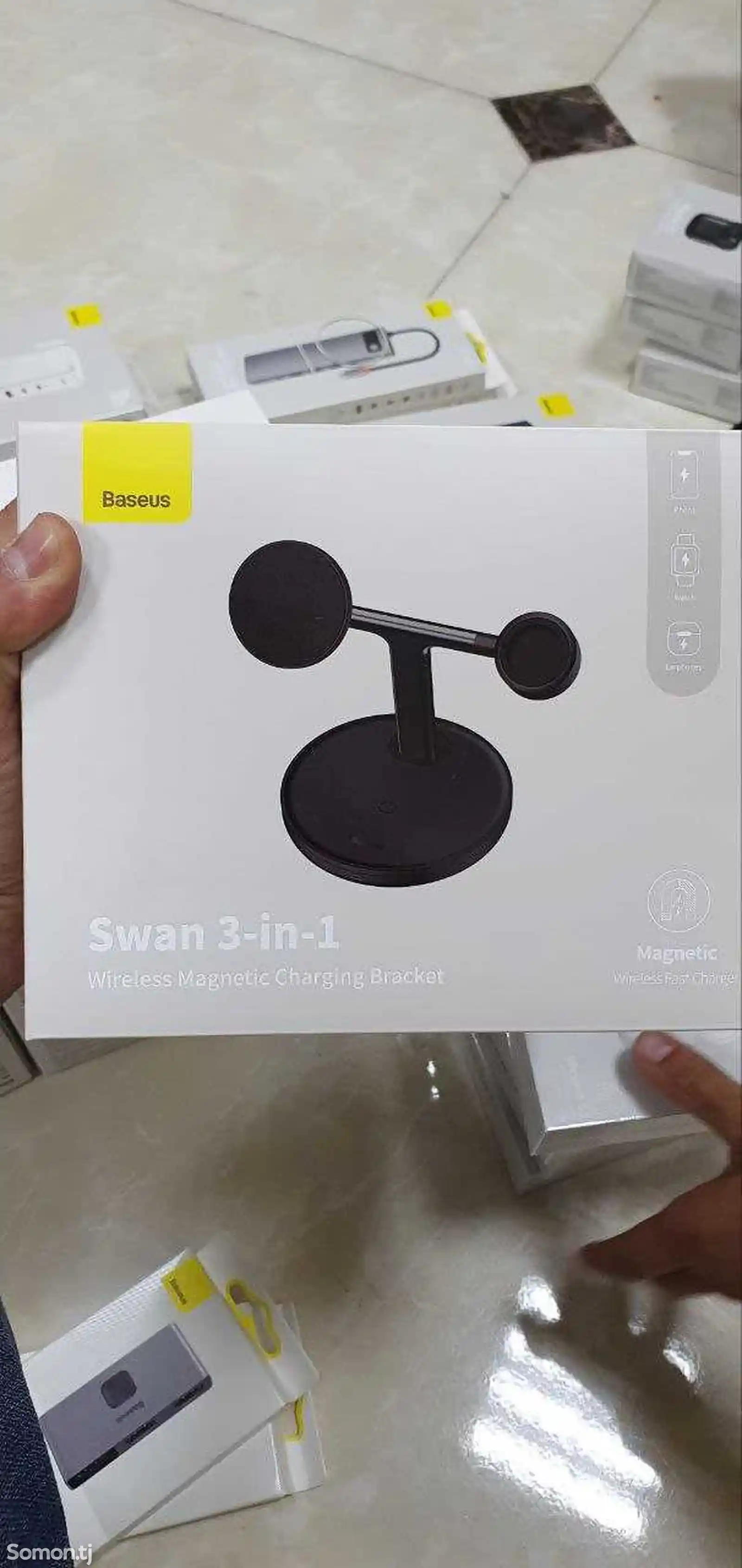 Беспроводное зарядное устройство Baseus Wireless Charger Swan 3-in-1 20W