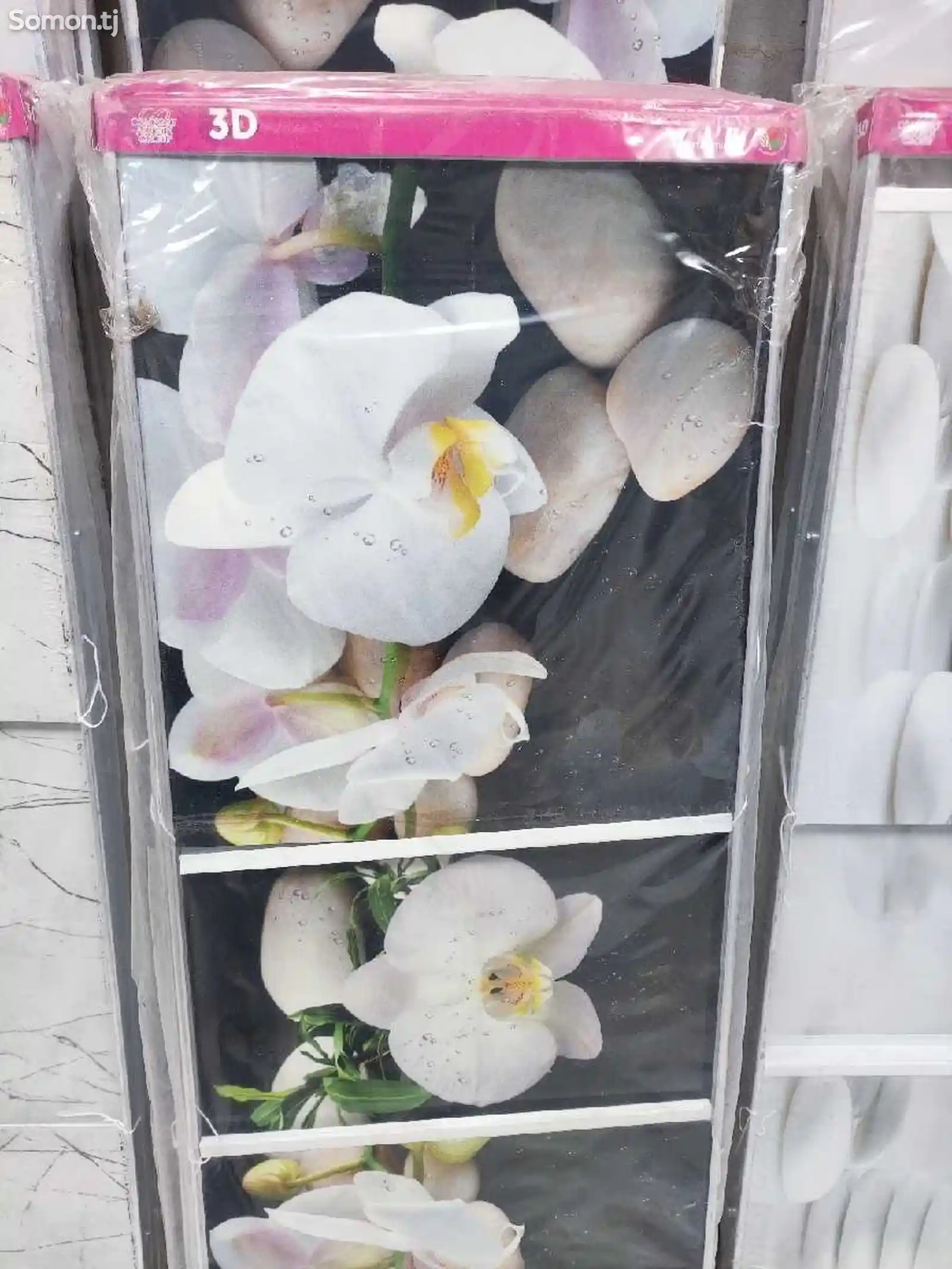Экран под ванну 3D - Орхидея на черном 170см-3