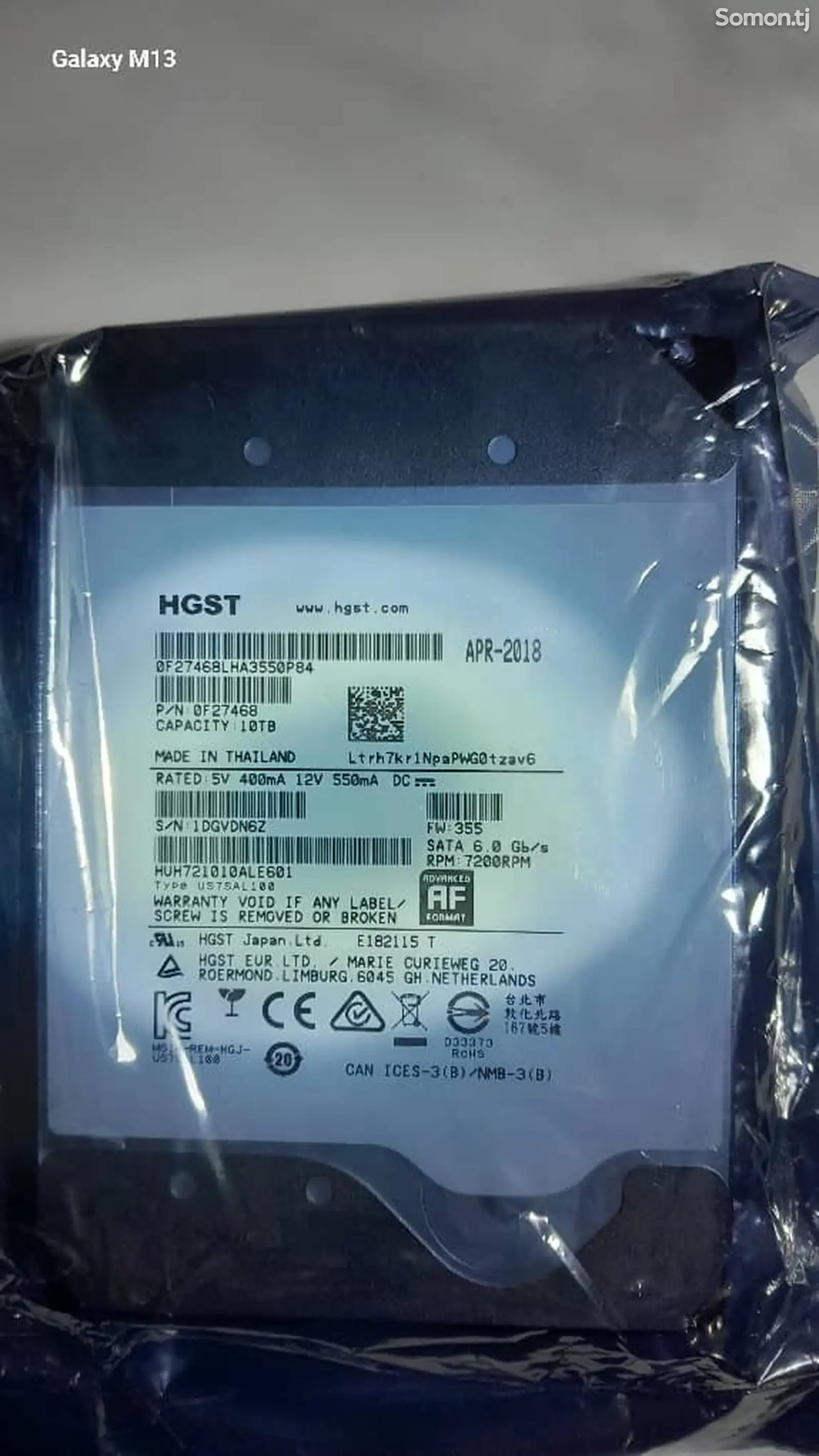 Жесткий диск HGST HUH721010ALE601 10Tb 7200 SATAIII 3,5 HDD