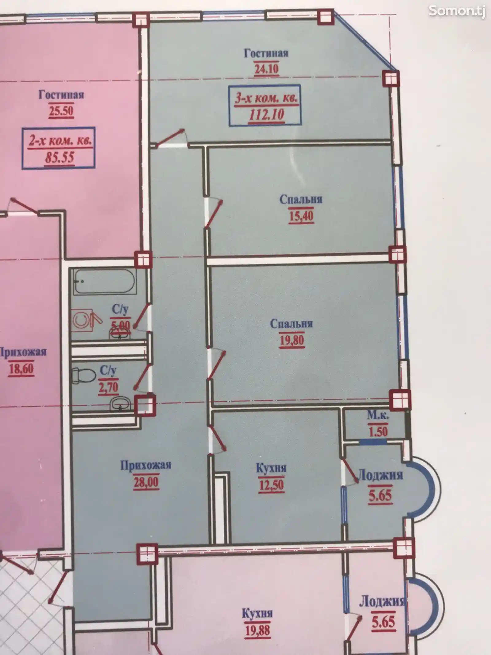 3-комн. квартира, 13 этаж, 112 м², Сирк (Круговой)-3