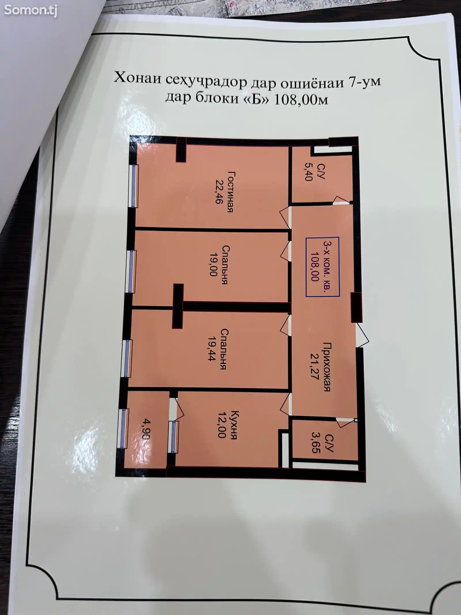 3-комн. квартира, 7 этаж, 108 м², Кохи Борбад-2