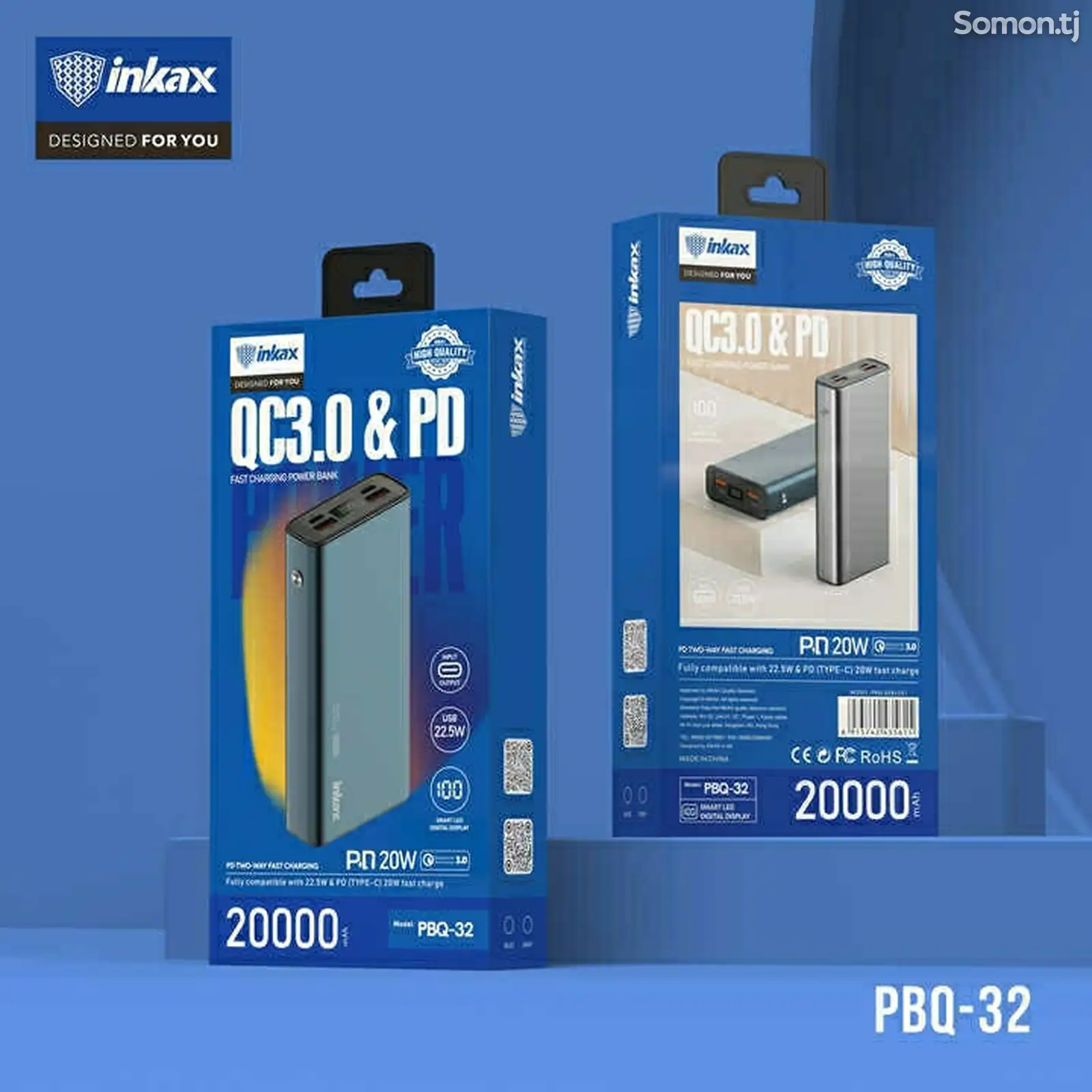 Внешний аккумулятор Inkax 20 000mAh Fast Charge-1