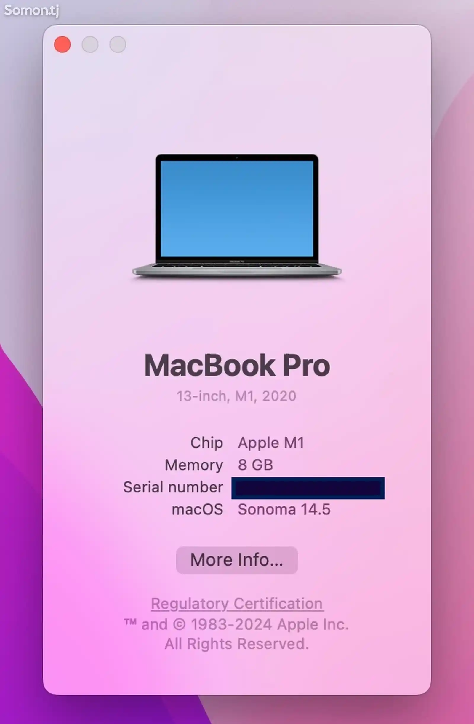 Ноутбук MacBook Pro 13 M1, 2020, 8/256-1