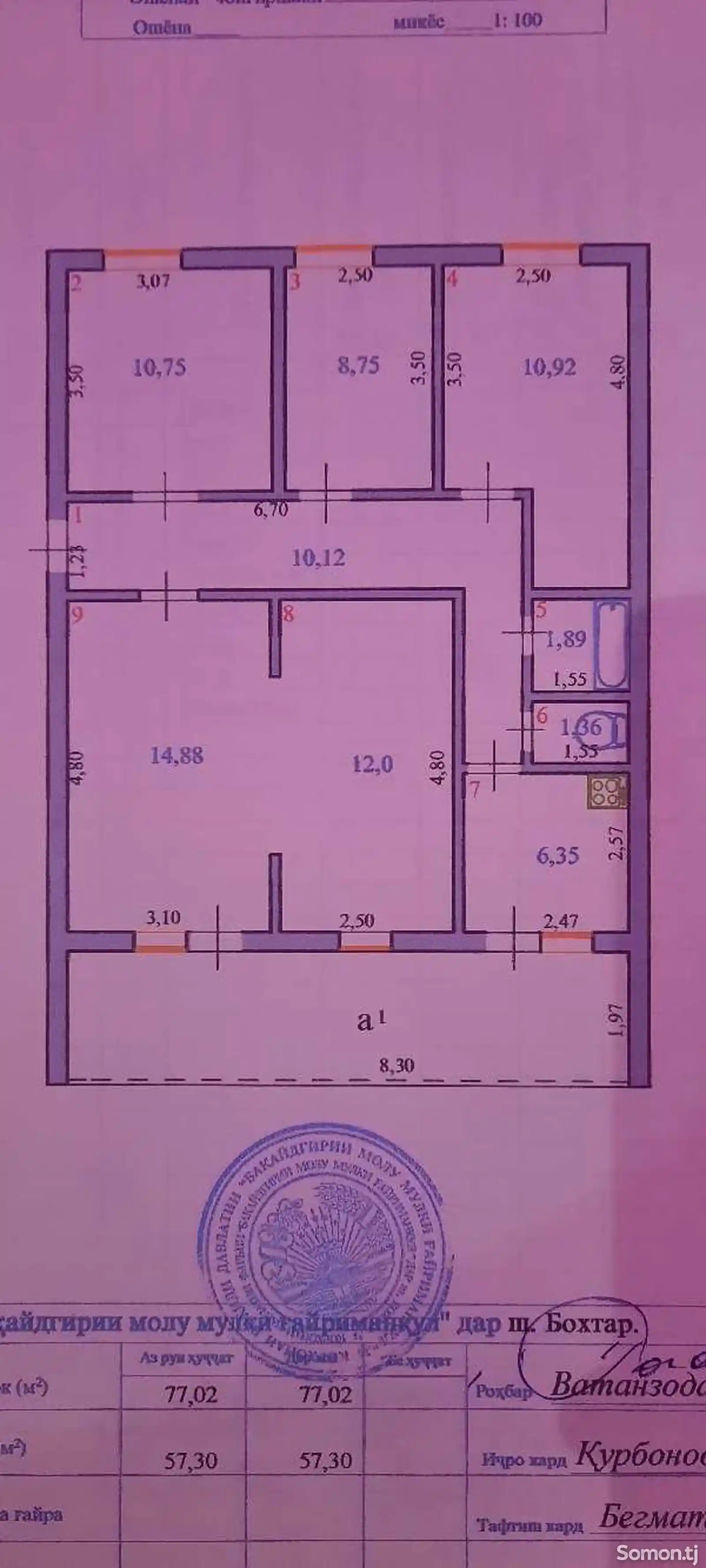5-комн. квартира, 1 этаж, 77 м², Дустии Халкхо-2