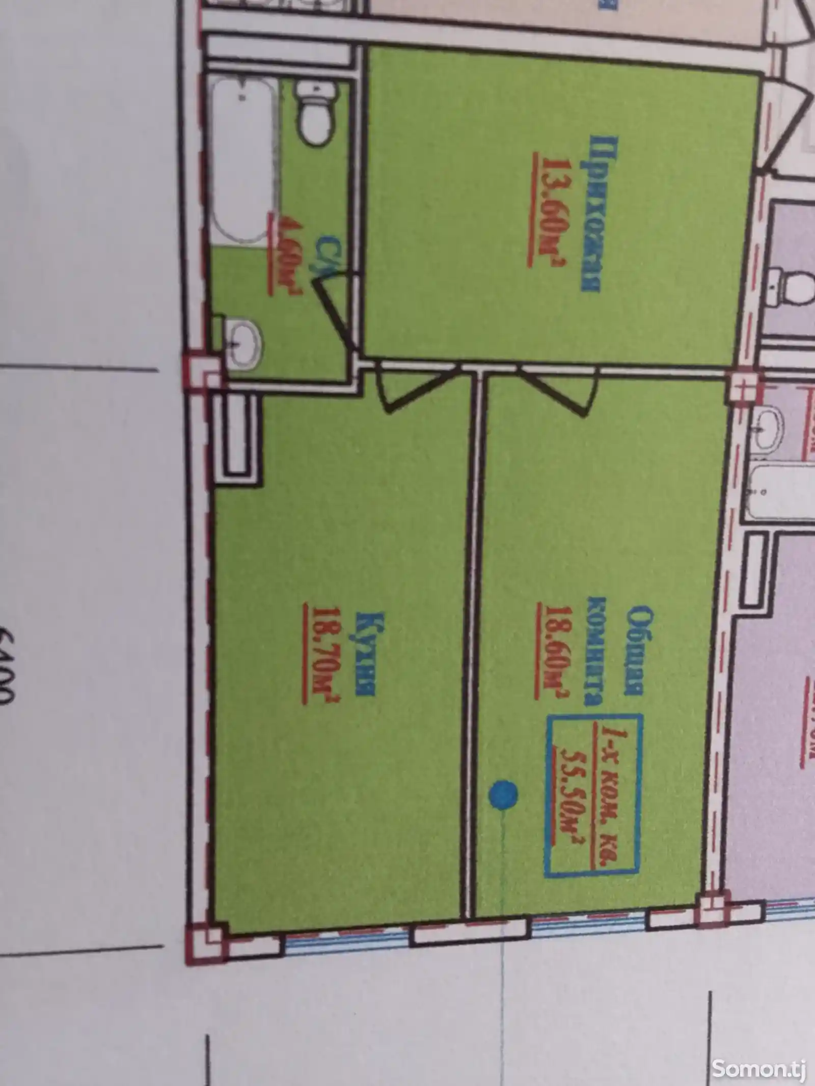 2-комн. квартира, 4 этаж, 56 м², поворот Ленинград-2