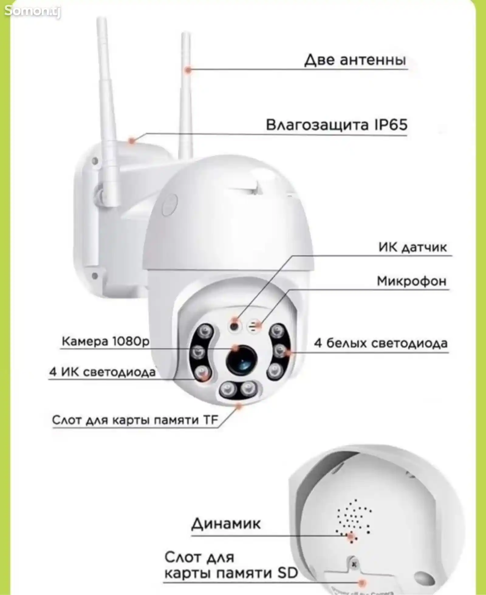 Беспроводная ip WiFi камера-10