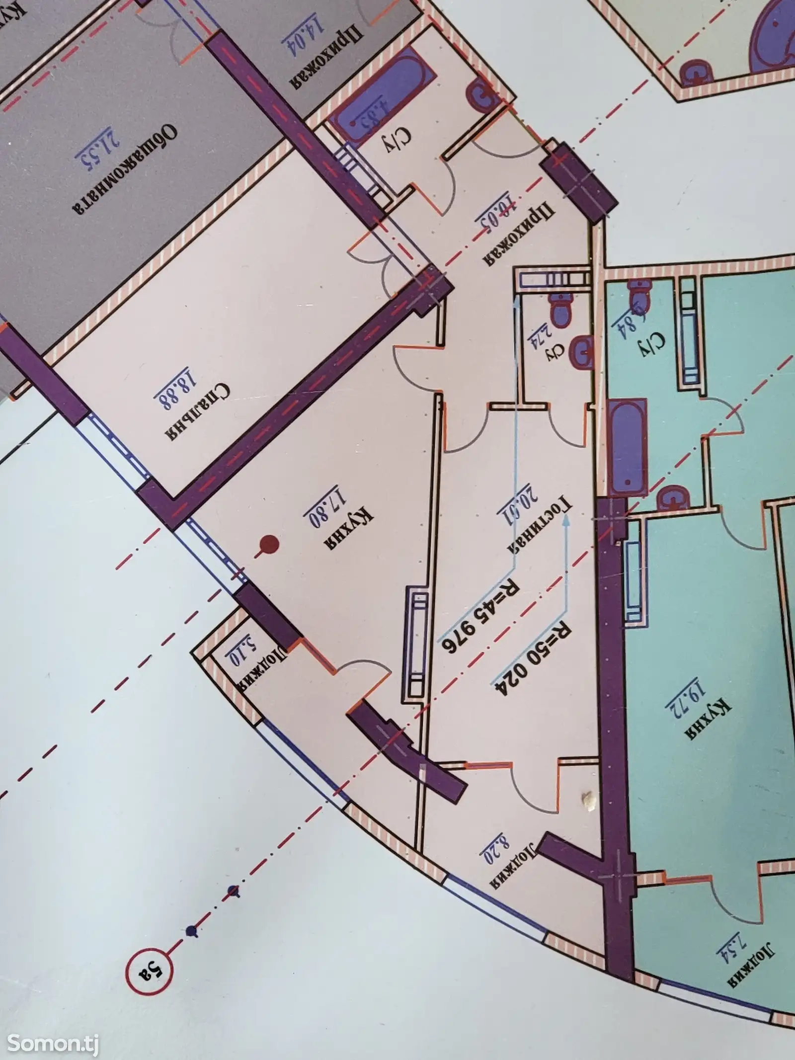 3-комн. квартира, 13 этаж, 131м², 91мкр-4