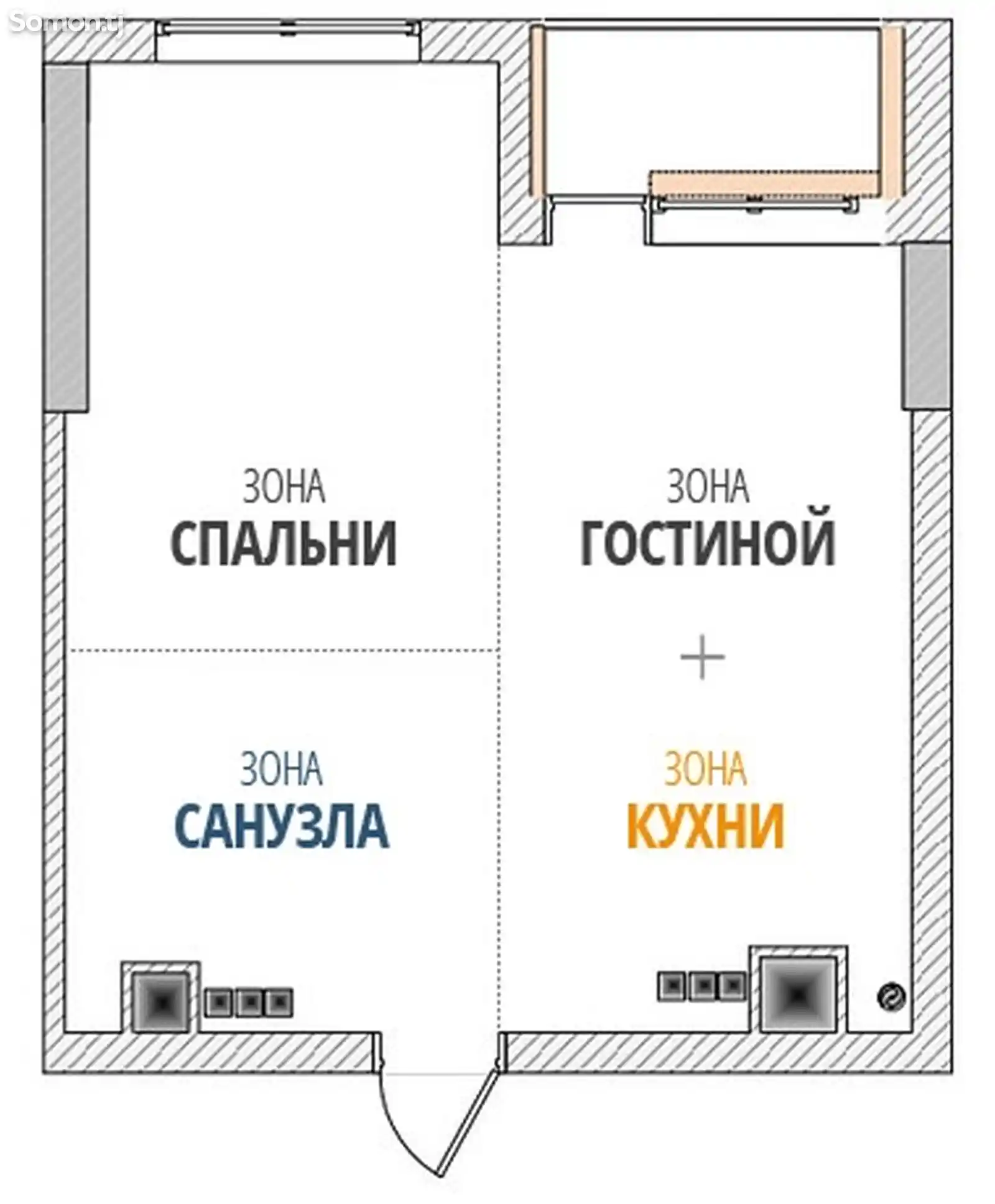 1-комн. квартира, 1 этаж, 37 м², Поворот Ленинграда