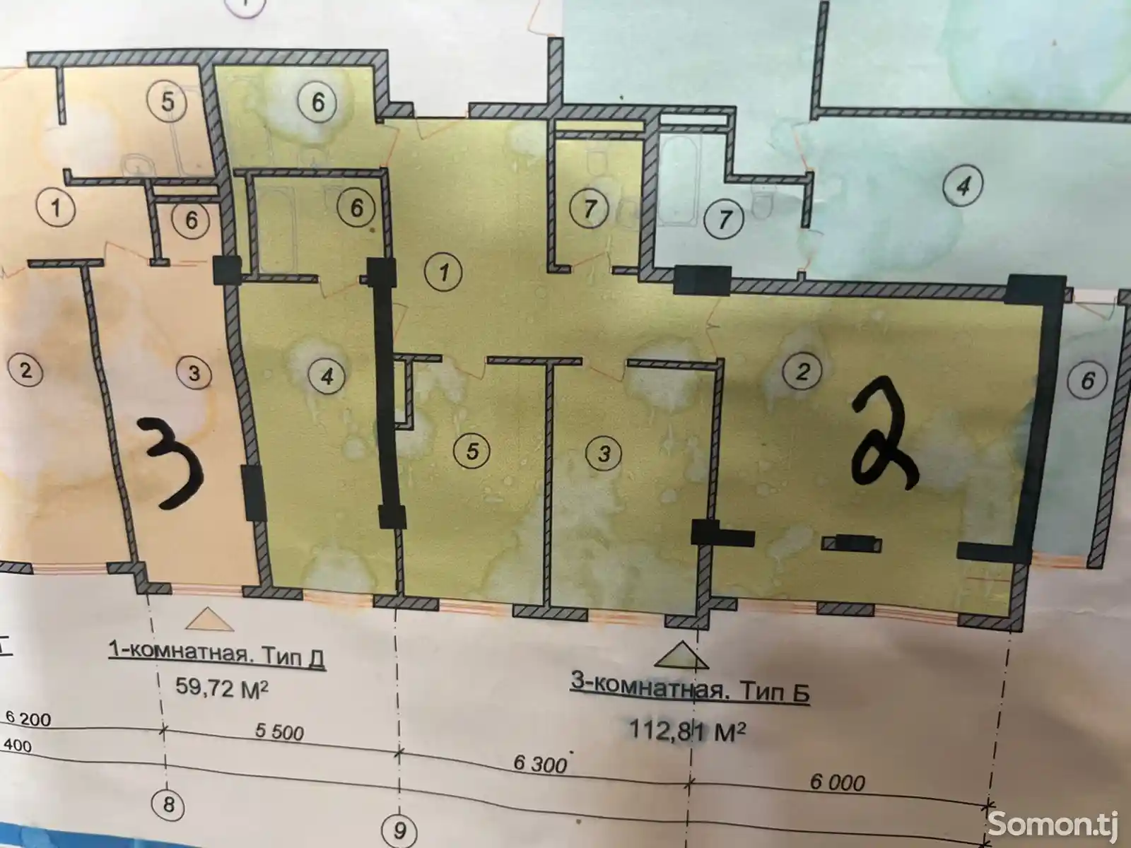 3-комн. квартира, 7 этаж, 111 м², Вавилон Т, зелёный базар-2