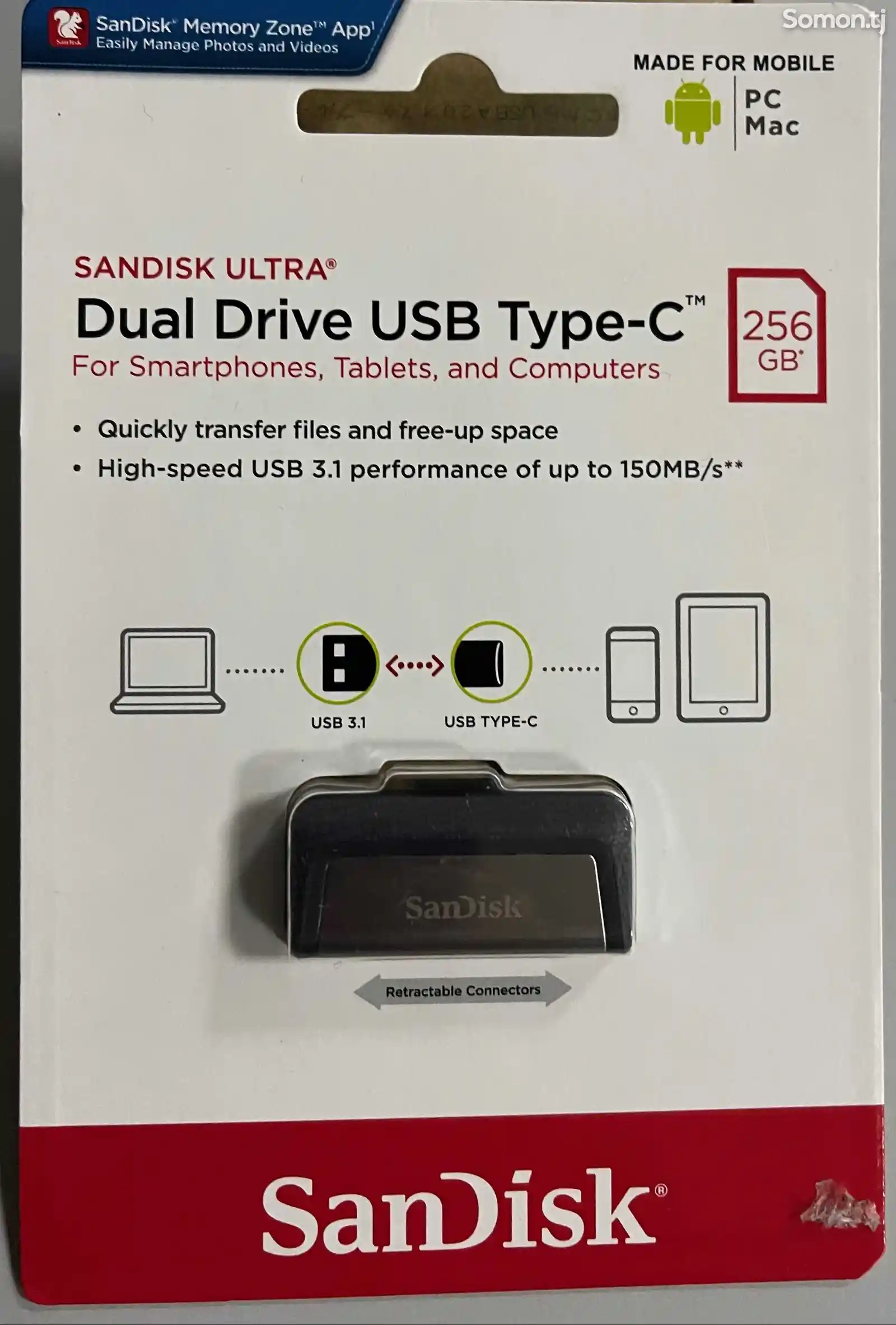 Флеш-накопитель SanDisk 256 GB Ultra 2-1 USB Type-C - USB-C-1