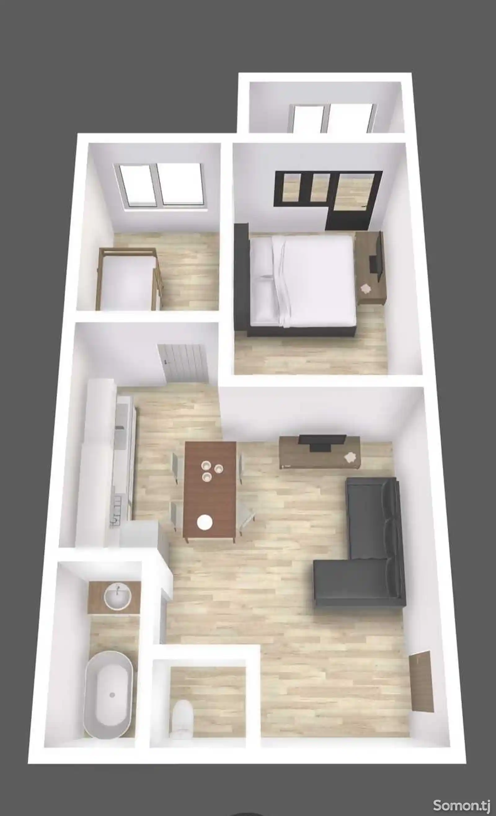 2-комн. квартира, 2 этаж, 50 м², н рудаки-6