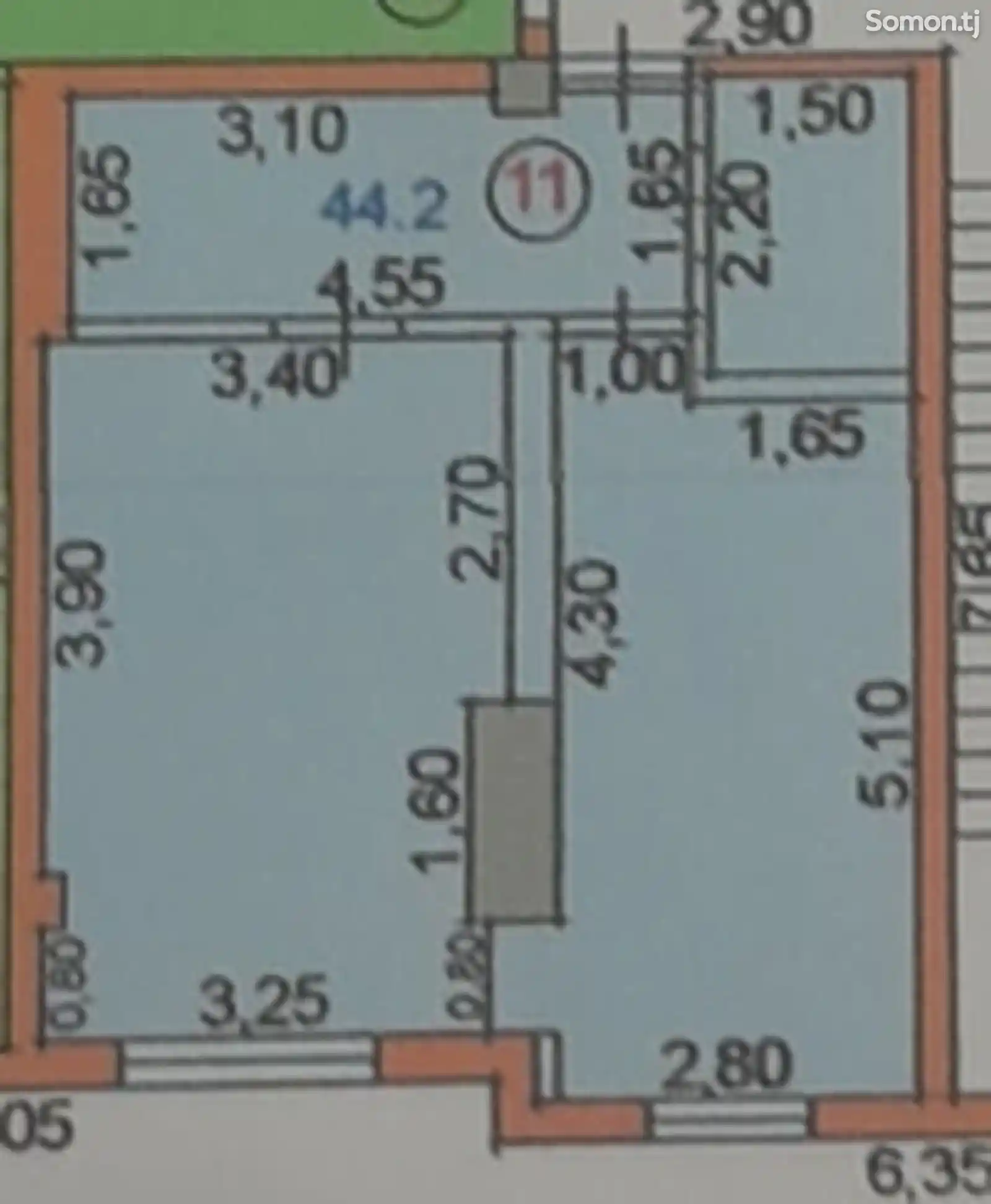 1-комн. квартира, 5 этаж, 45 м², Жилгородок-3