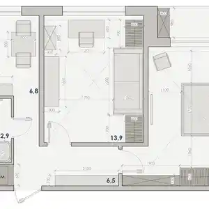 2-комн. квартира, 10 этаж, 50 м², Поворот Ленинграда