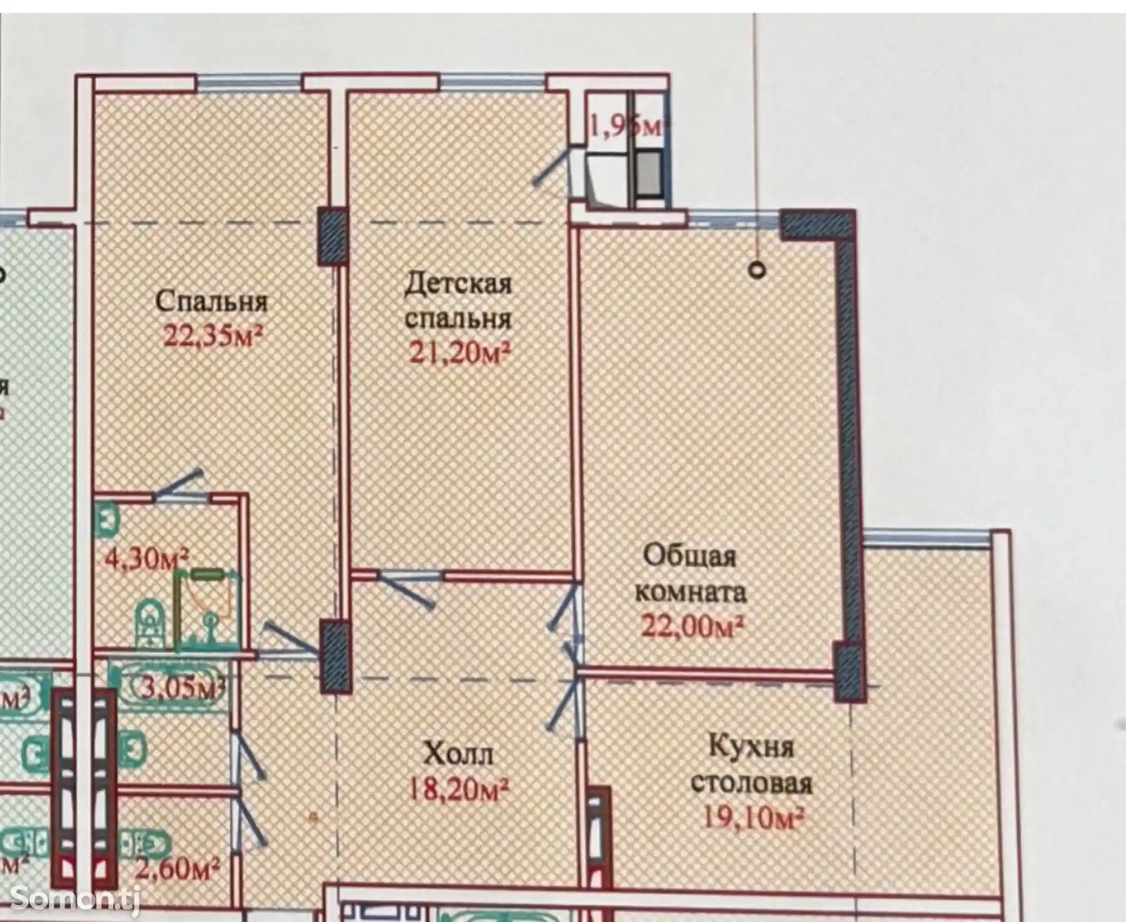 3-комн. квартира, 12 этаж, 110 м², Чалчам-4