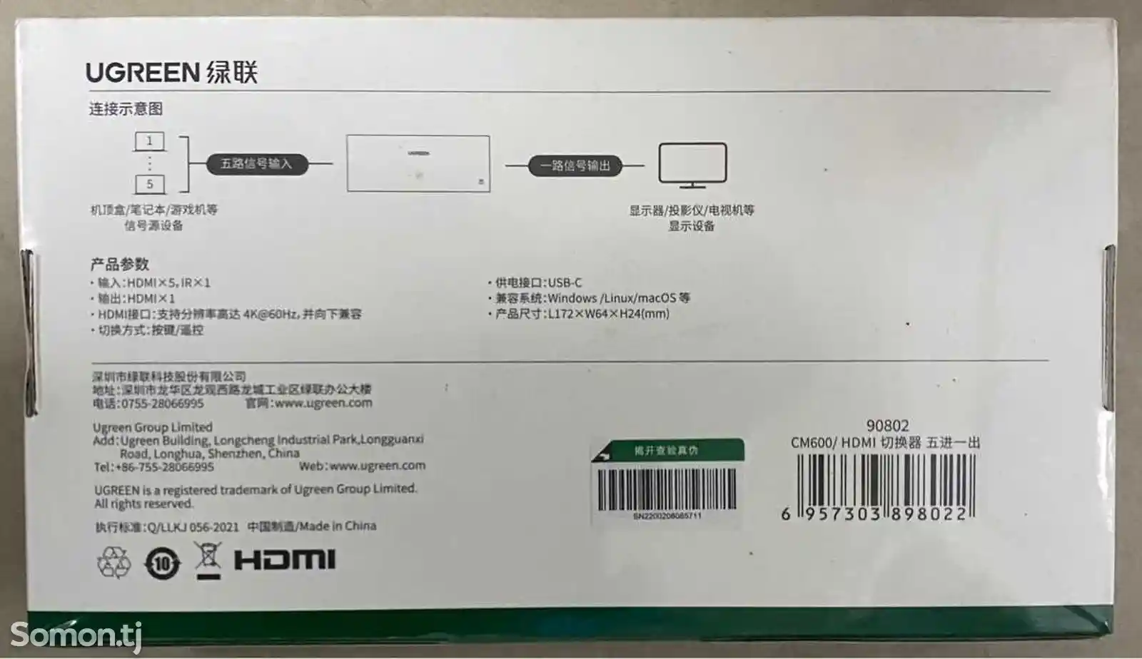 HDMI Переключатель Коммутатор Switch 5-в-1 4k 60hz-2