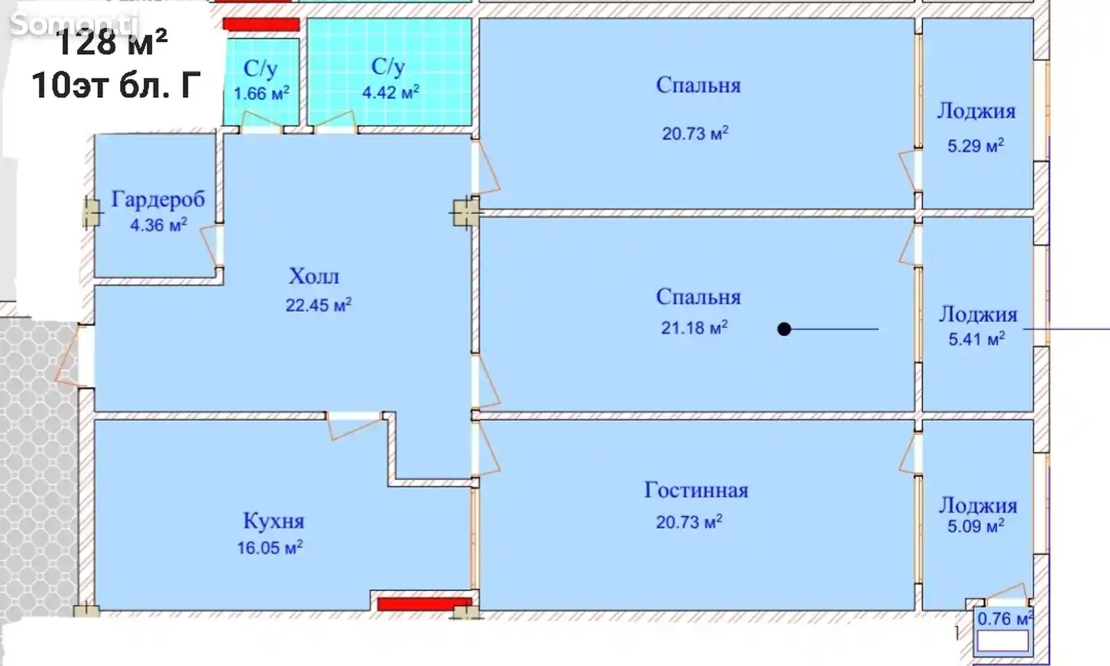 3-комн. квартира, 10 этаж, 128 м², Аэропорт-2