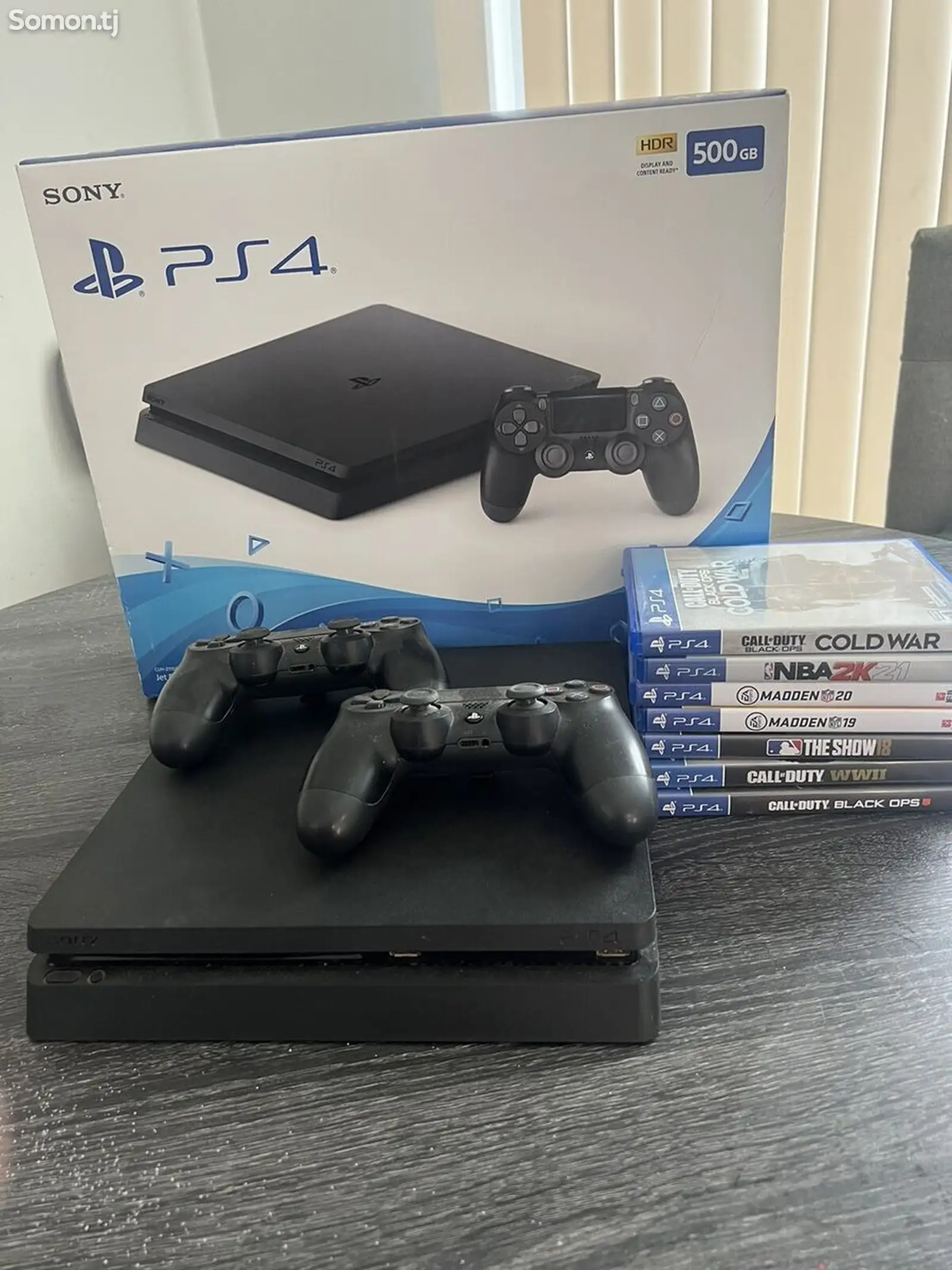 Игровая приставка Sony PlayStation 4 Slim Black Edition + 2Cotrolerl-1